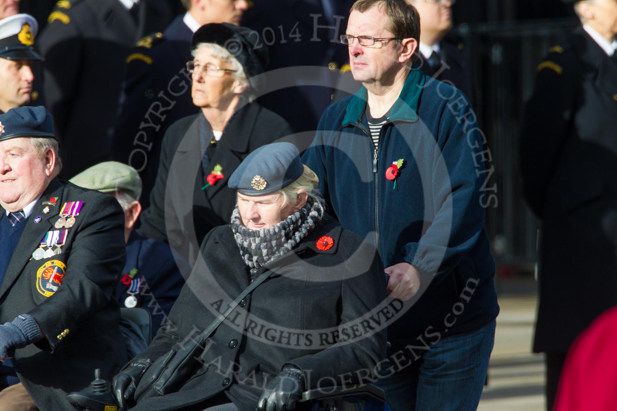 Remembrance Sunday at the Cenotaph in London 2014: Group C1 - Royal Air Forces Association.
Press stand opposite the Foreign Office building, Whitehall, London SW1,
London,
Greater London,
United Kingdom,
on 09 November 2014 at 11:37, image #26