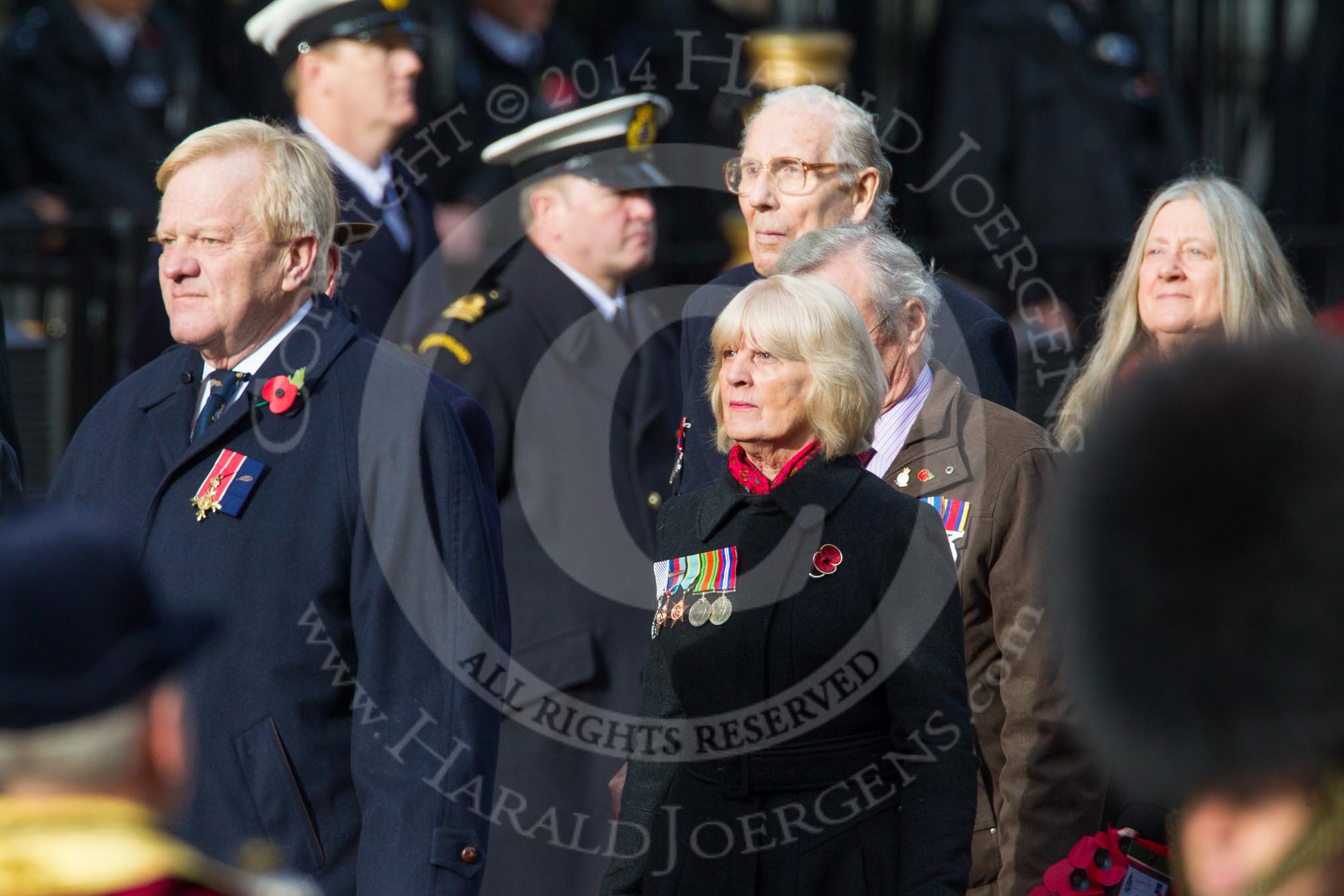 Remembrance Sunday at the Cenotaph in London 2014: Group C3 - Bomber Command Association.
Press stand opposite the Foreign Office building, Whitehall, London SW1,
London,
Greater London,
United Kingdom,
on 09 November 2014 at 11:38, image #83