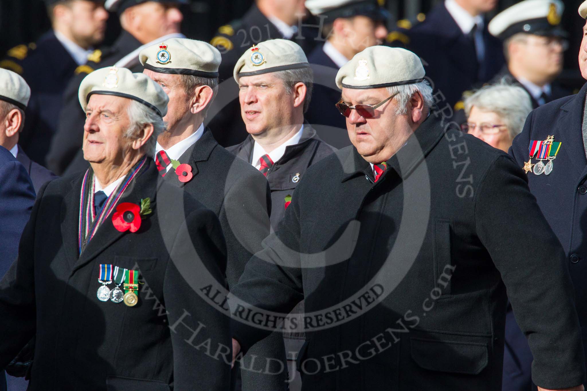 Remembrance Sunday at the Cenotaph in London 2014: Group C22 - Royal Air Force Police Association.
Press stand opposite the Foreign Office building, Whitehall, London SW1,
London,
Greater London,
United Kingdom,
on 09 November 2014 at 11:41, image #189