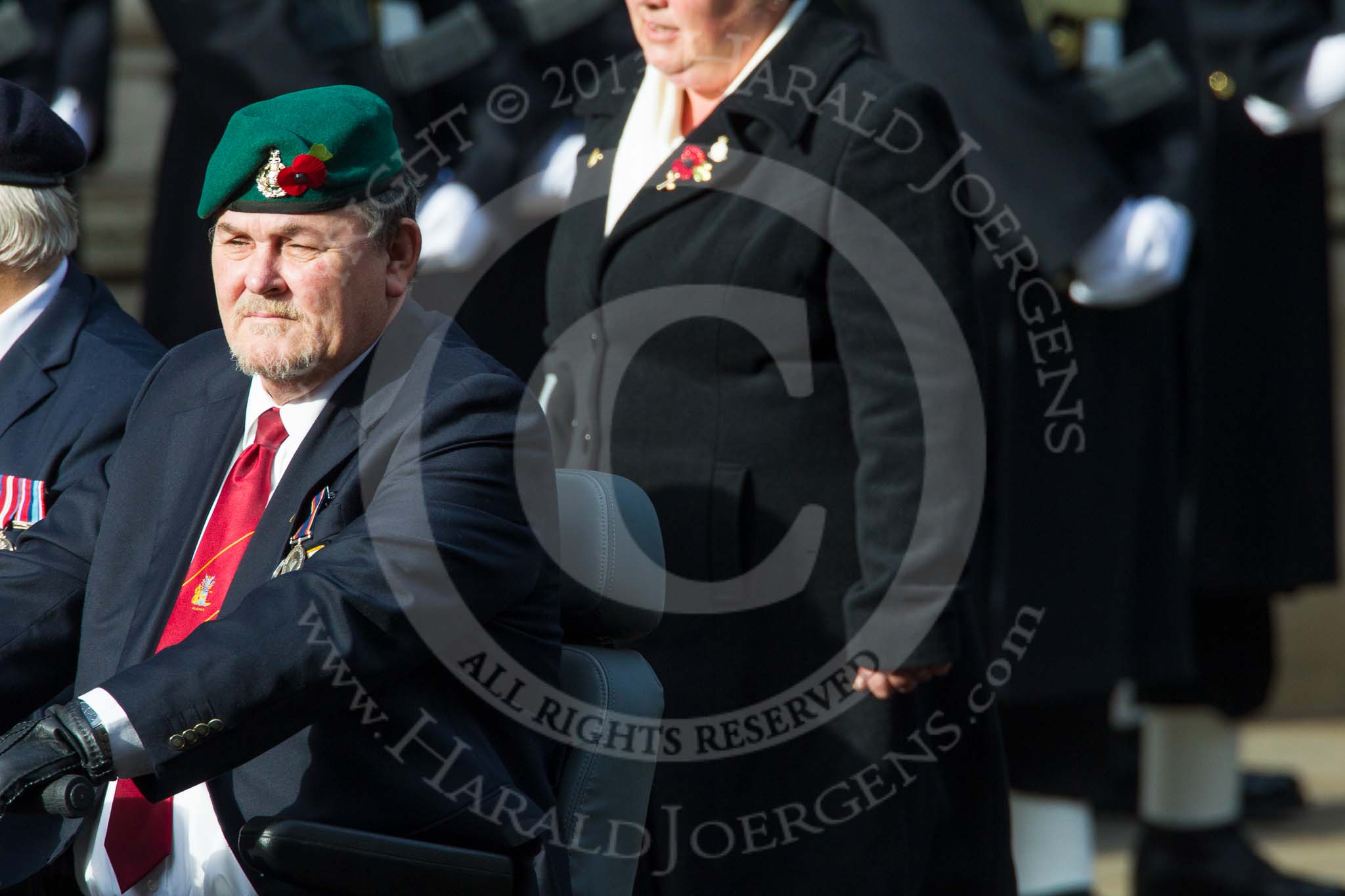 Remembrance Sunday at the Cenotaph in London 2014: Group C24 - British Limbless Ex-Service Men's Association.
Press stand opposite the Foreign Office building, Whitehall, London SW1,
London,
Greater London,
United Kingdom,
on 09 November 2014 at 11:41, image #214