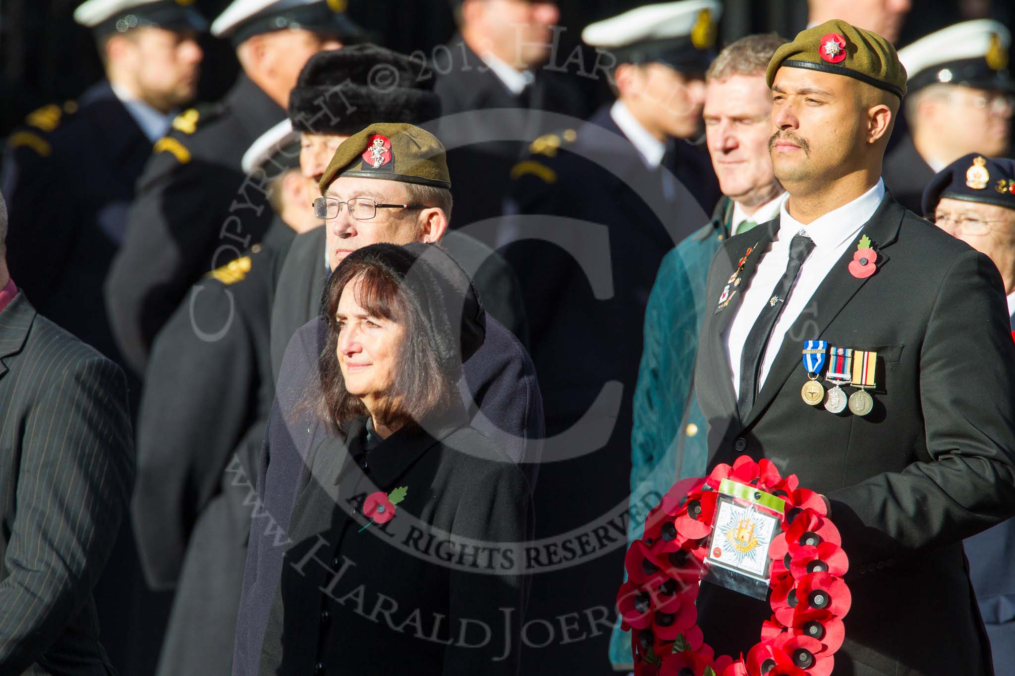 Remembrance Sunday at the Cenotaph in London 2014: Group C29 - Combat Stress.
Press stand opposite the Foreign Office building, Whitehall, London SW1,
London,
Greater London,
United Kingdom,
on 09 November 2014 at 11:43, image #272