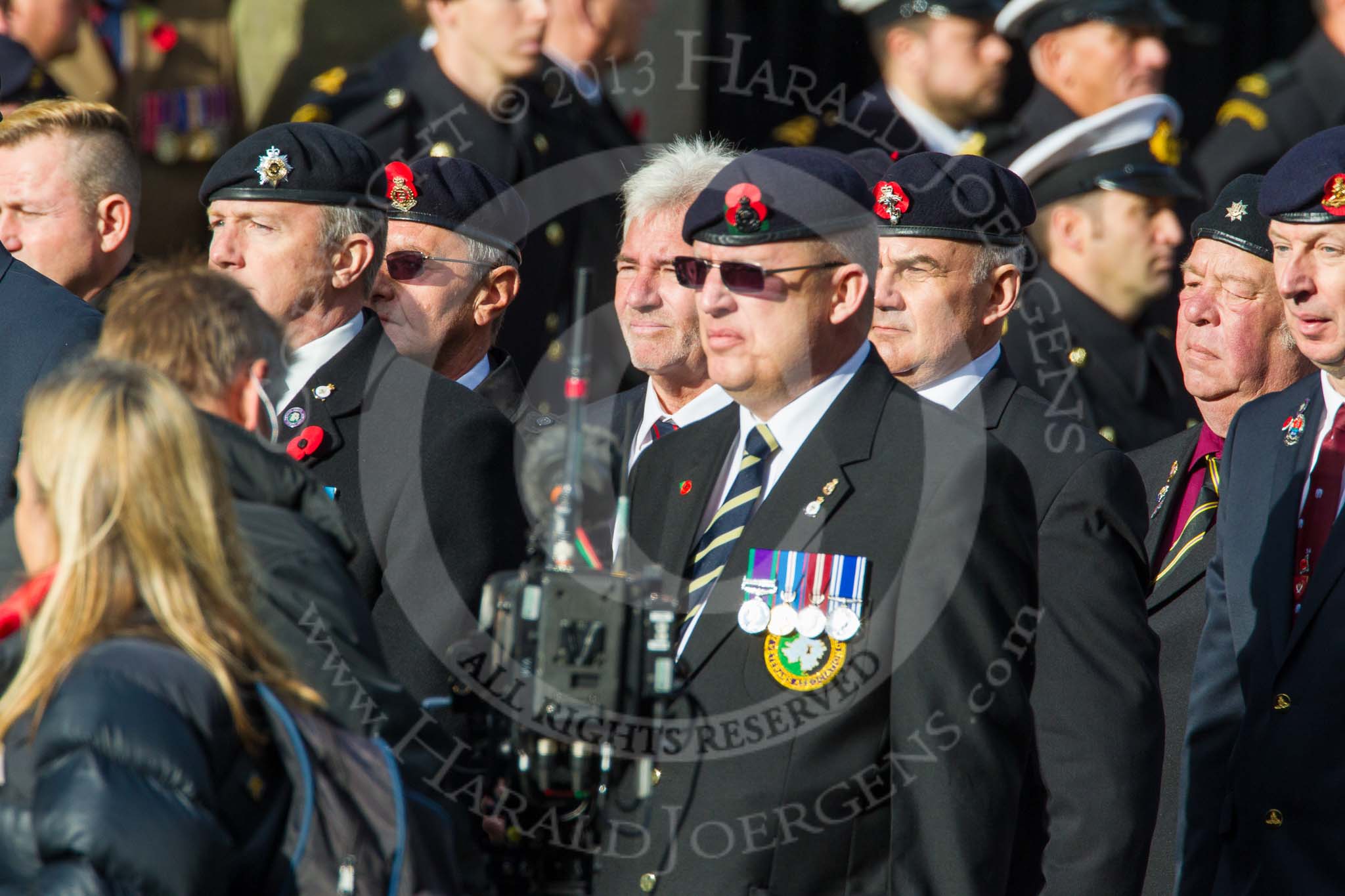 Remembrance Sunday at the Cenotaph in London 2014: Group D13 - Northern Ireland Veterans' Association.
Press stand opposite the Foreign Office building, Whitehall, London SW1,
London,
Greater London,
United Kingdom,
on 09 November 2014 at 11:45, image #368