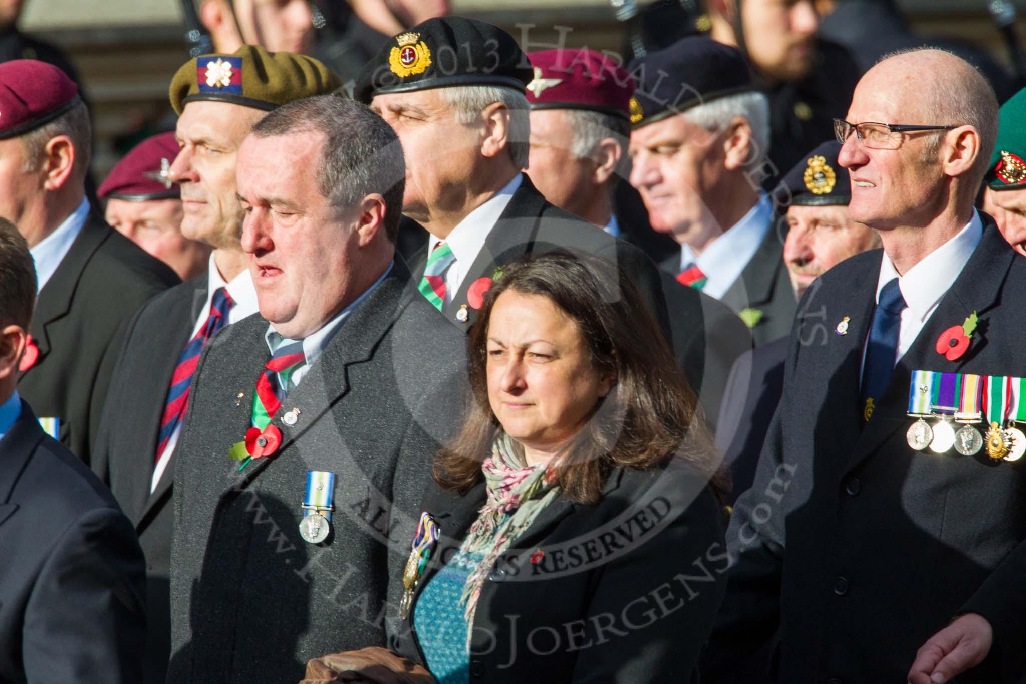 Remembrance Sunday at the Cenotaph in London 2014: Group D19 - South Atlantic Medal Association.
Press stand opposite the Foreign Office building, Whitehall, London SW1,
London,
Greater London,
United Kingdom,
on 09 November 2014 at 11:46, image #397