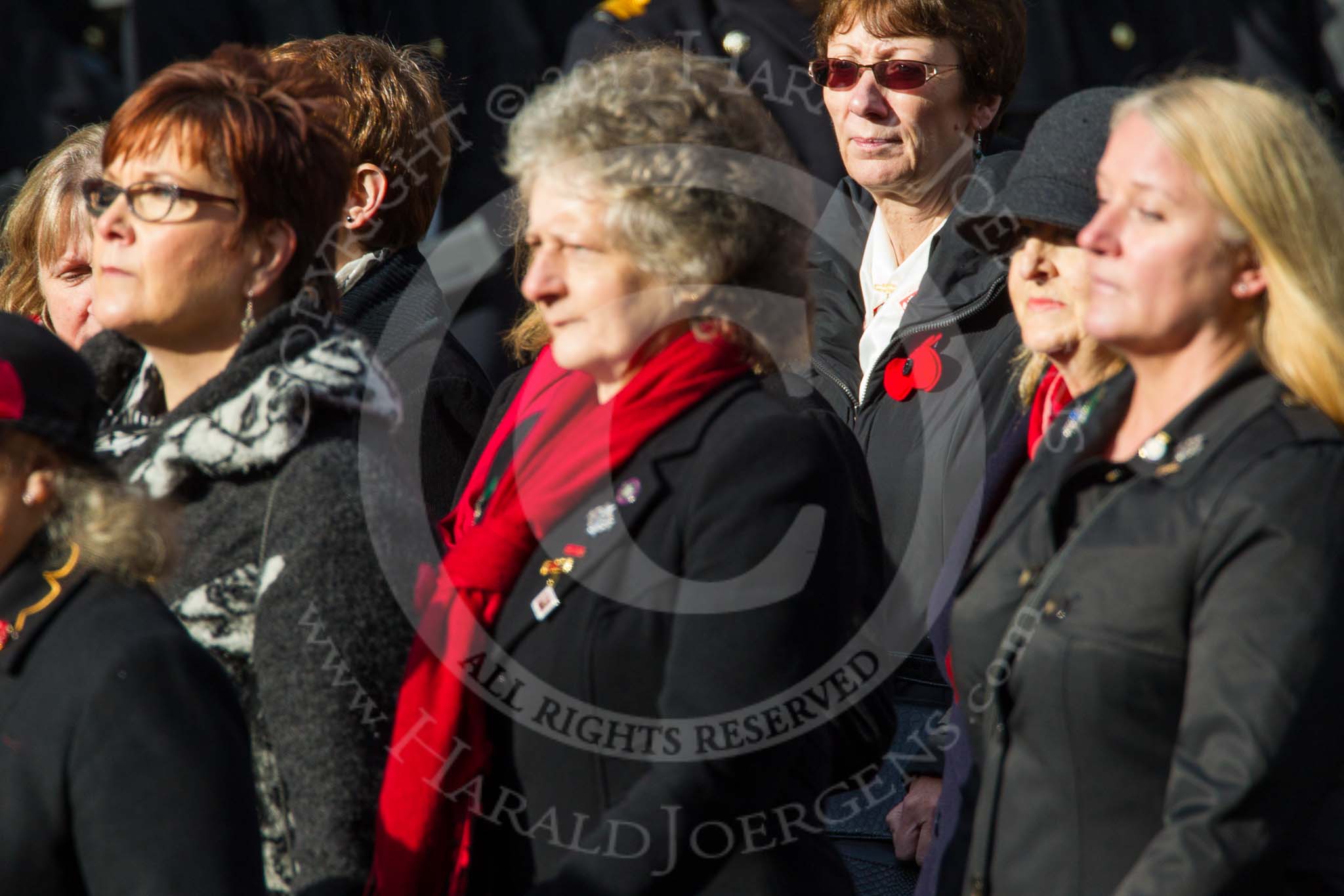 Remembrance Sunday at the Cenotaph in London 2014: Group D24 - War Widows Association.
Press stand opposite the Foreign Office building, Whitehall, London SW1,
London,
Greater London,
United Kingdom,
on 09 November 2014 at 11:47, image #450