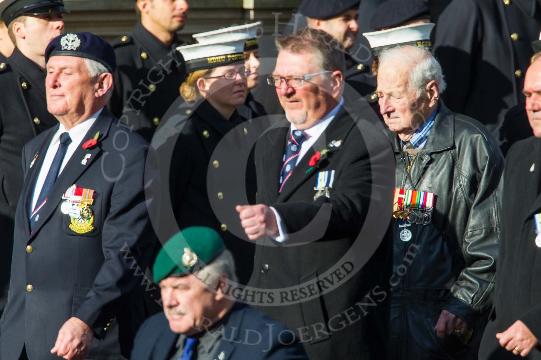 Remembrance Sunday at the Cenotaph in London 2014: Group E1 - Royal Marines Association.
Press stand opposite the Foreign Office building, Whitehall, London SW1,
London,
Greater London,
United Kingdom,
on 09 November 2014 at 11:49, image #553