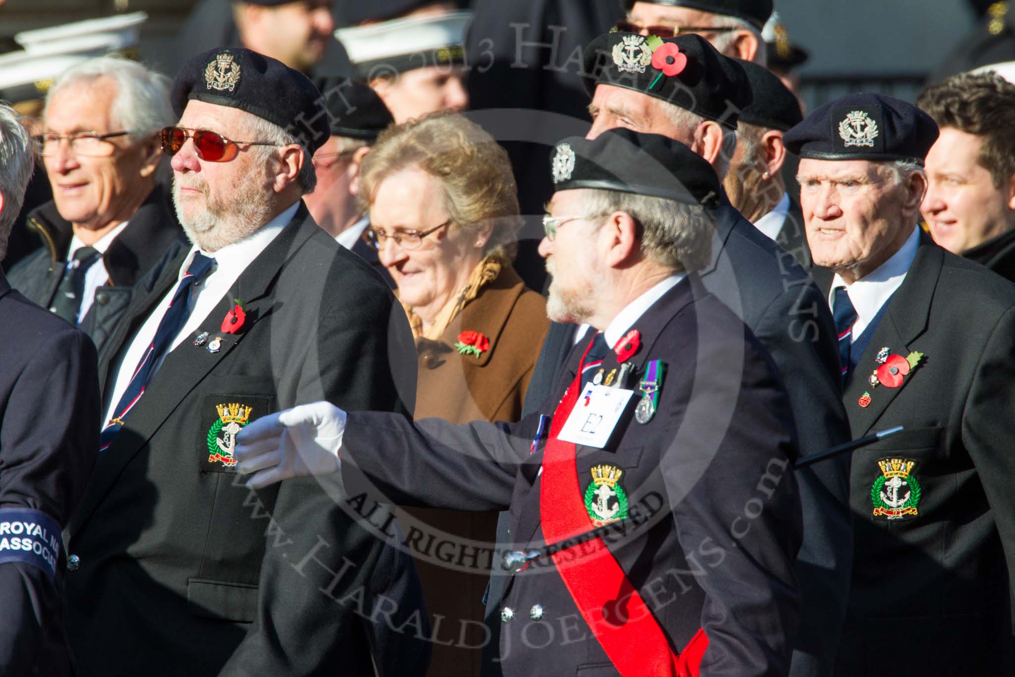 Remembrance Sunday at the Cenotaph in London 2014: Group E2 - Royal Naval Association.
Press stand opposite the Foreign Office building, Whitehall, London SW1,
London,
Greater London,
United Kingdom,
on 09 November 2014 at 11:49, image #558