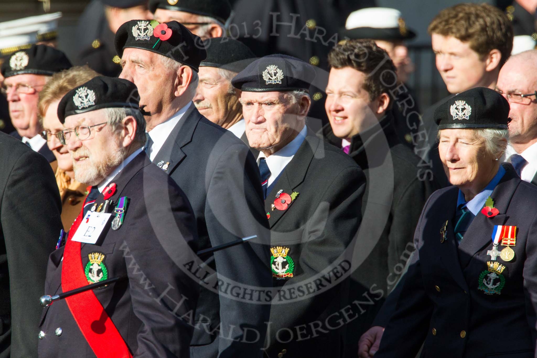 Remembrance Sunday at the Cenotaph in London 2014: Group E2 - Royal Naval Association.
Press stand opposite the Foreign Office building, Whitehall, London SW1,
London,
Greater London,
United Kingdom,
on 09 November 2014 at 11:49, image #559