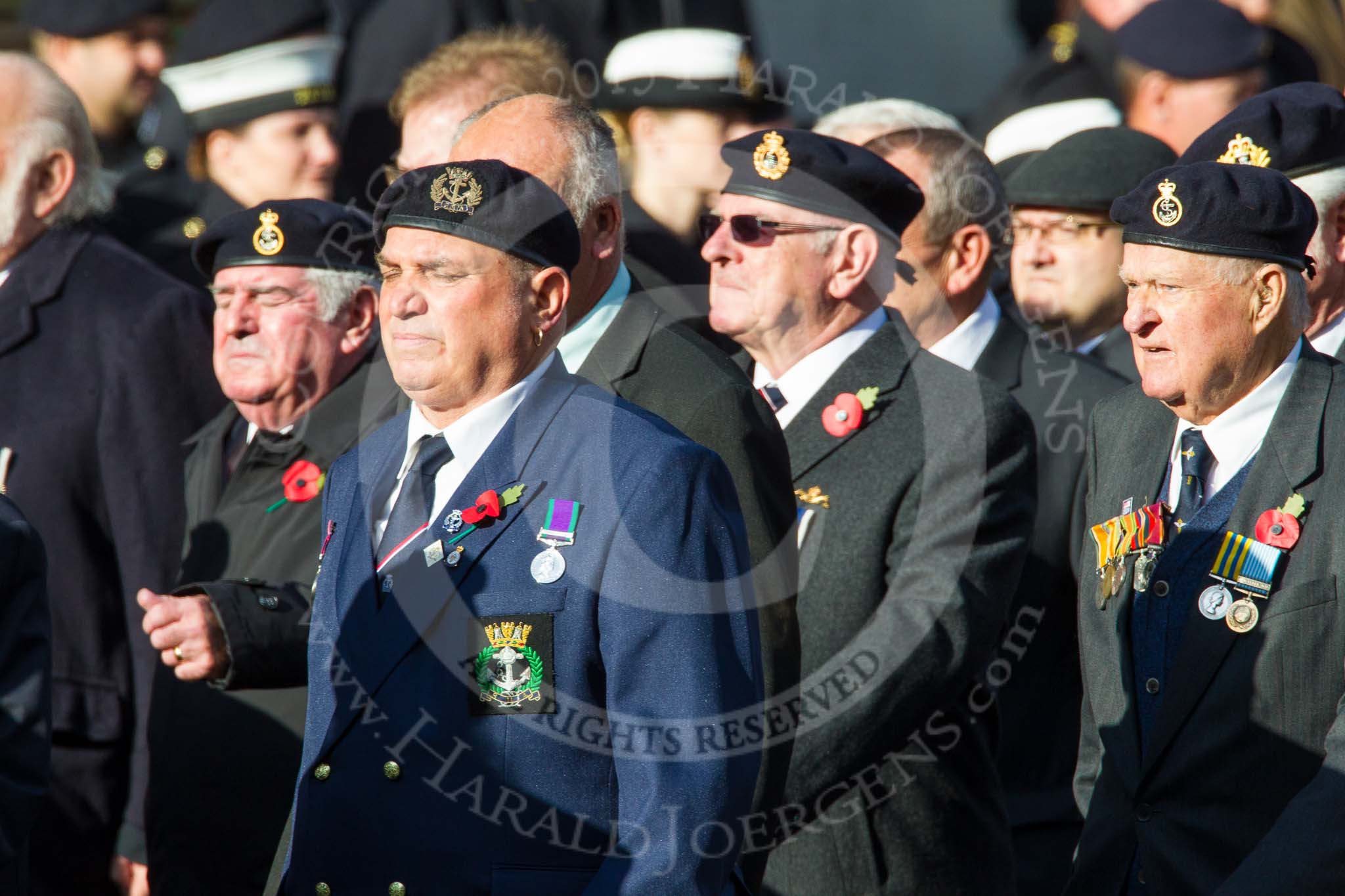 Remembrance Sunday at the Cenotaph in London 2014: Group E2 - Royal Naval Association.
Press stand opposite the Foreign Office building, Whitehall, London SW1,
London,
Greater London,
United Kingdom,
on 09 November 2014 at 11:49, image #563