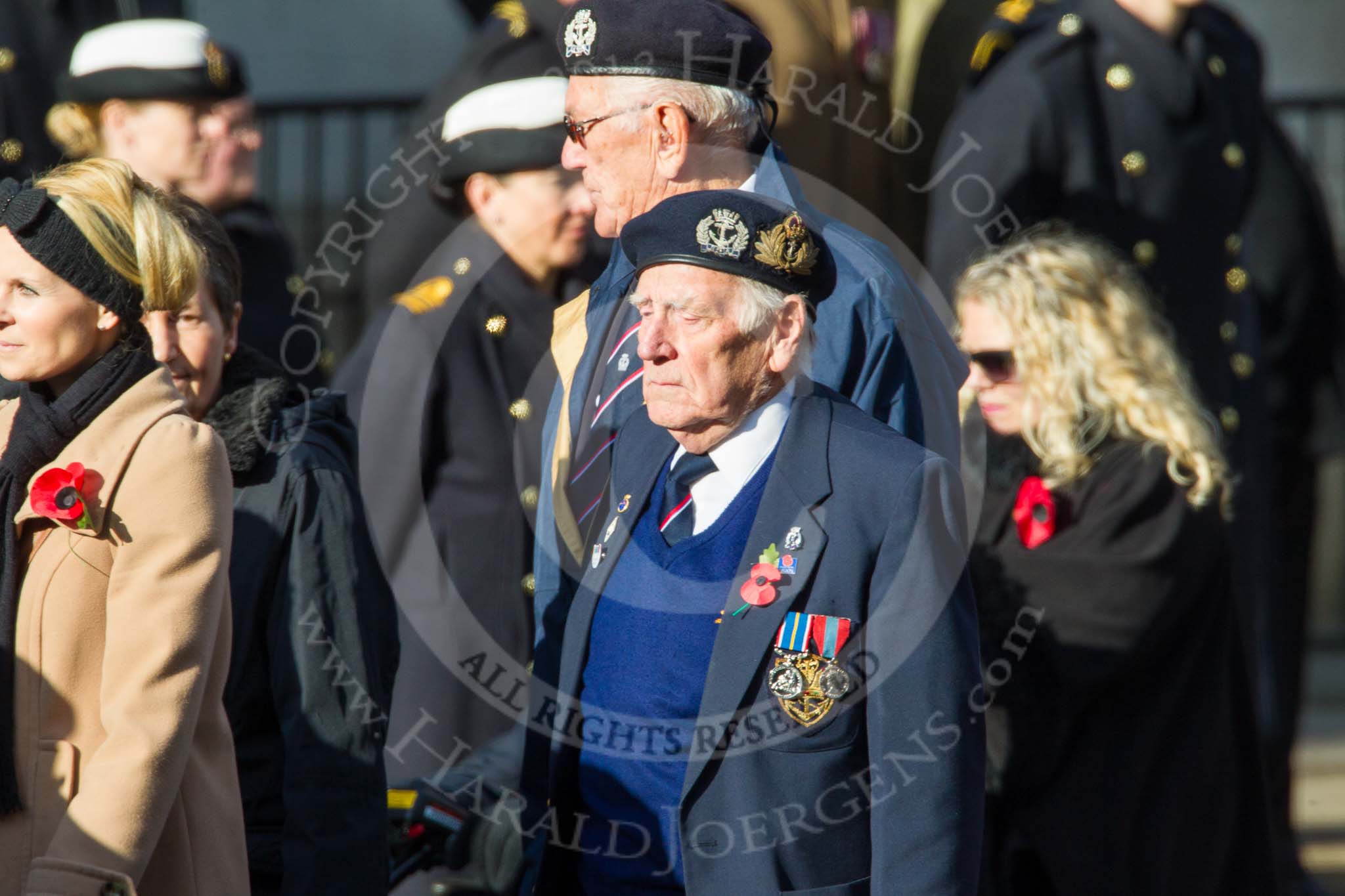 Remembrance Sunday at the Cenotaph in London 2014: Group E2 - Royal Naval Association.
Press stand opposite the Foreign Office building, Whitehall, London SW1,
London,
Greater London,
United Kingdom,
on 09 November 2014 at 11:49, image #571