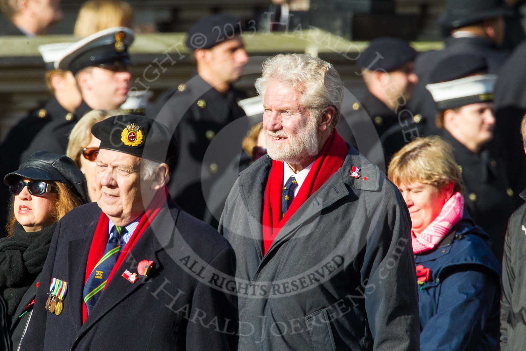 Remembrance Sunday at the Cenotaph in London 2014: Group E3 - Merchant Navy Association.
Press stand opposite the Foreign Office building, Whitehall, London SW1,
London,
Greater London,
United Kingdom,
on 09 November 2014 at 11:50, image #609