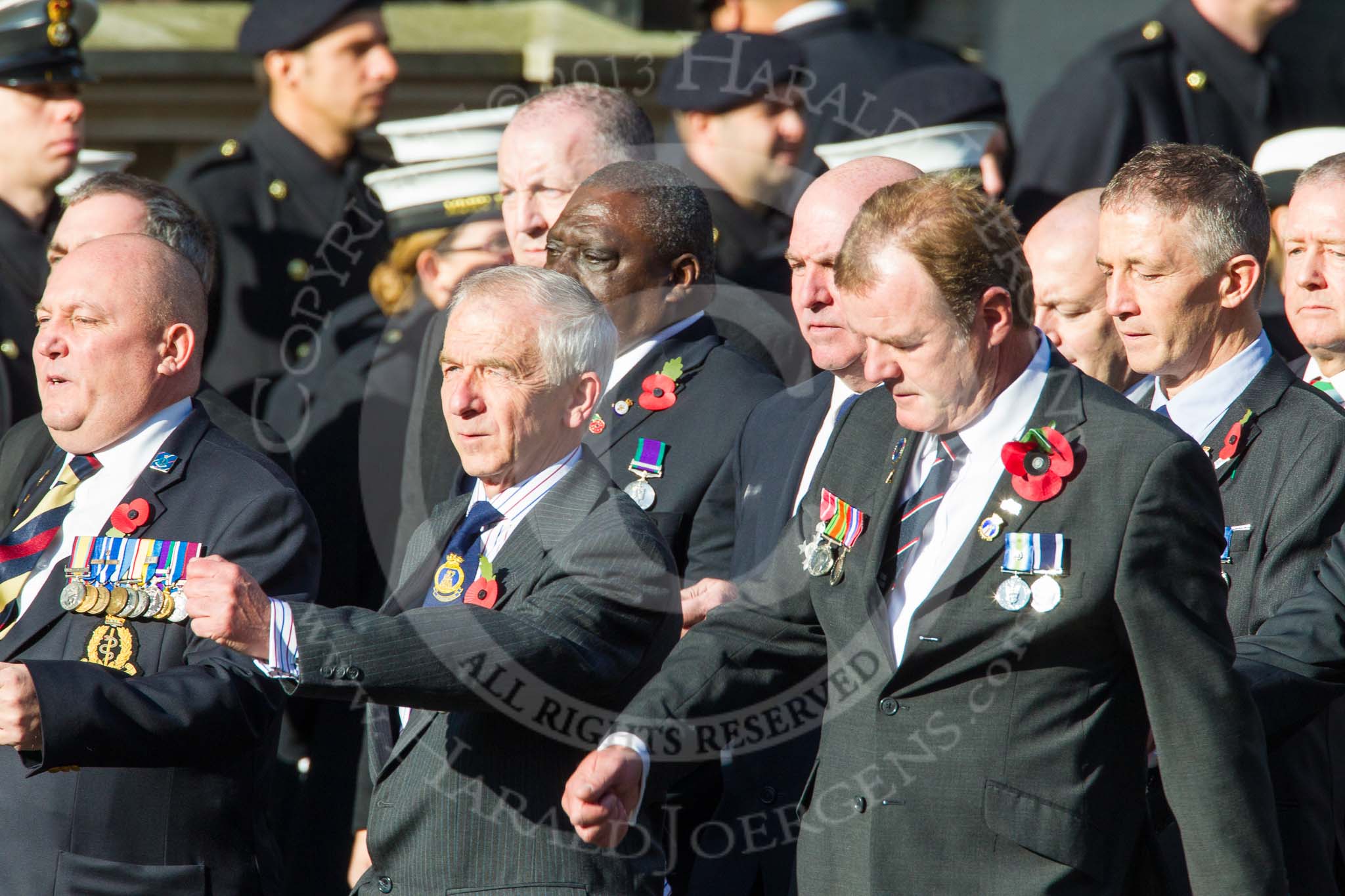 Remembrance Sunday at the Cenotaph in London 2014: Group E18 - HMS Glasgow Association..
Press stand opposite the Foreign Office building, Whitehall, London SW1,
London,
Greater London,
United Kingdom,
on 09 November 2014 at 11:52, image #709