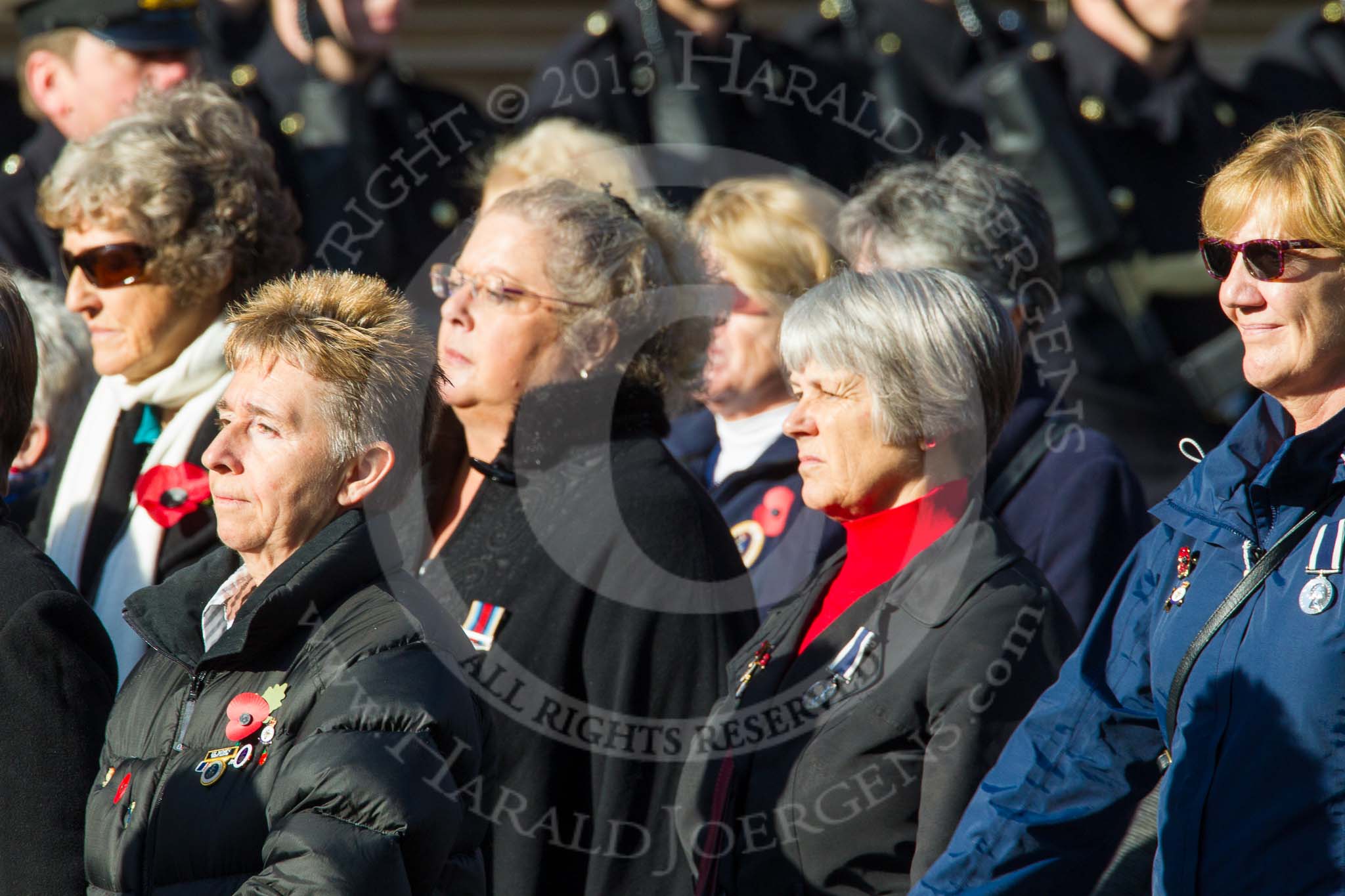 Remembrance Sunday at the Cenotaph in London 2014: Group E25 - Association of WRENS.
Press stand opposite the Foreign Office building, Whitehall, London SW1,
London,
Greater London,
United Kingdom,
on 09 November 2014 at 11:53, image #777