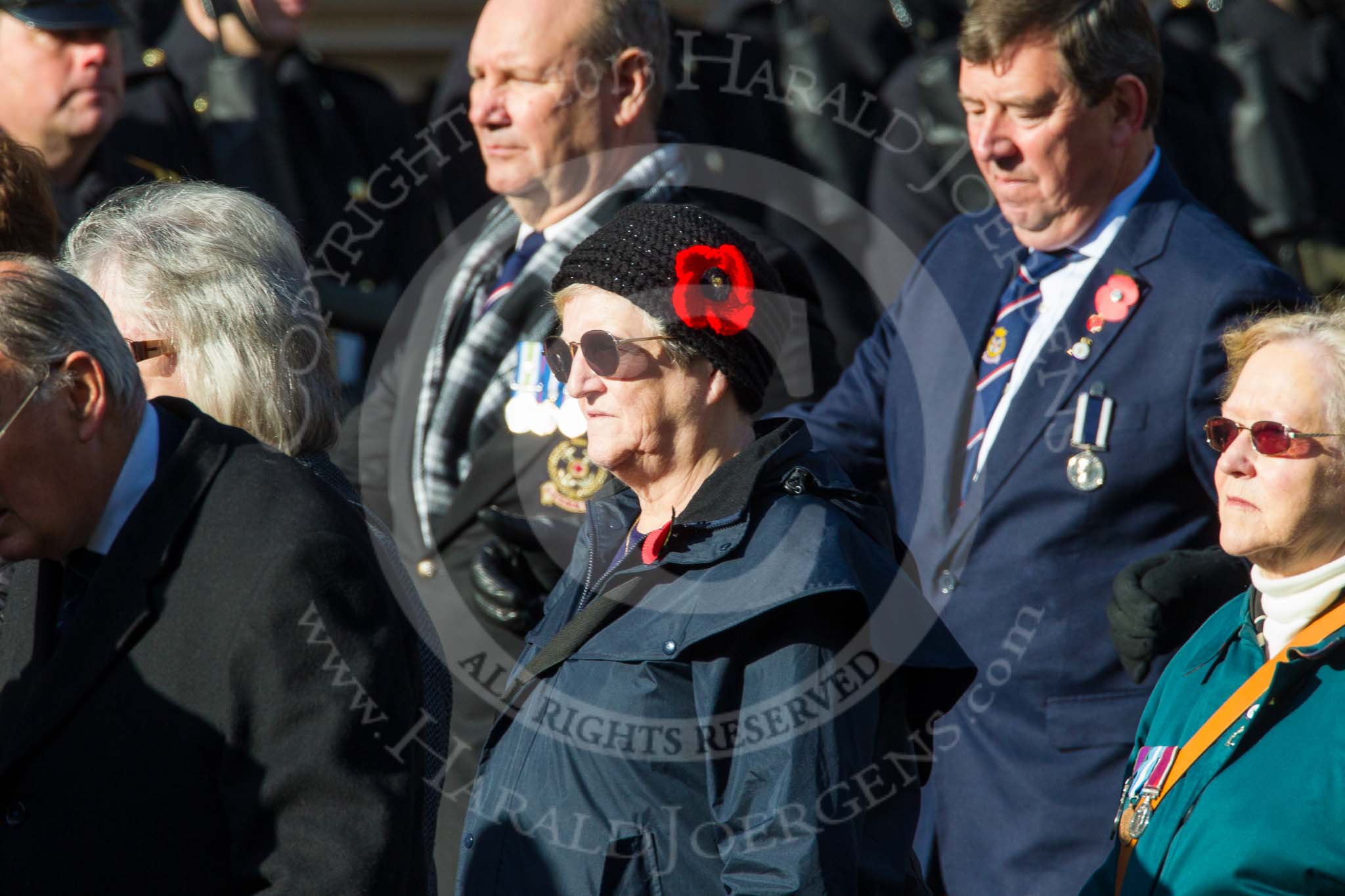 Remembrance Sunday at the Cenotaph in London 2014: Group E27 - Royal Naval Communications Association.
Press stand opposite the Foreign Office building, Whitehall, London SW1,
London,
Greater London,
United Kingdom,
on 09 November 2014 at 11:53, image #794