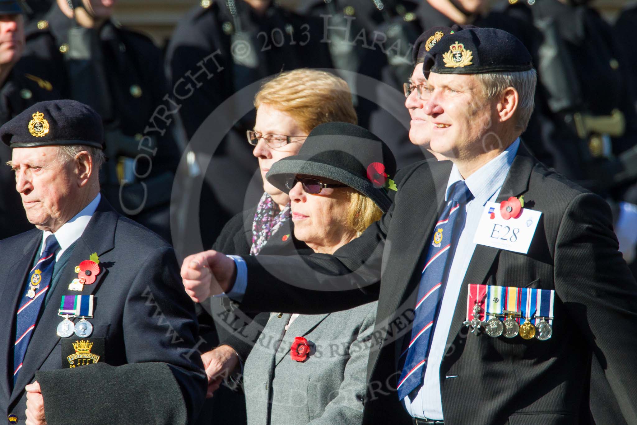 Remembrance Sunday at the Cenotaph in London 2014: Group E28 - Royal Naval Medical Branch Ratings & Sick Berth Staff
Association.
Press stand opposite the Foreign Office building, Whitehall, London SW1,
London,
Greater London,
United Kingdom,
on 09 November 2014 at 11:53, image #797