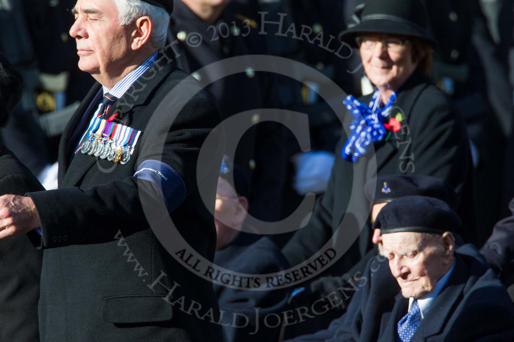 Remembrance Sunday at the Cenotaph in London 2014: Group E29 - Royal Naval Benevolent Trust.
Press stand opposite the Foreign Office building, Whitehall, London SW1,
London,
Greater London,
United Kingdom,
on 09 November 2014 at 11:53, image #801