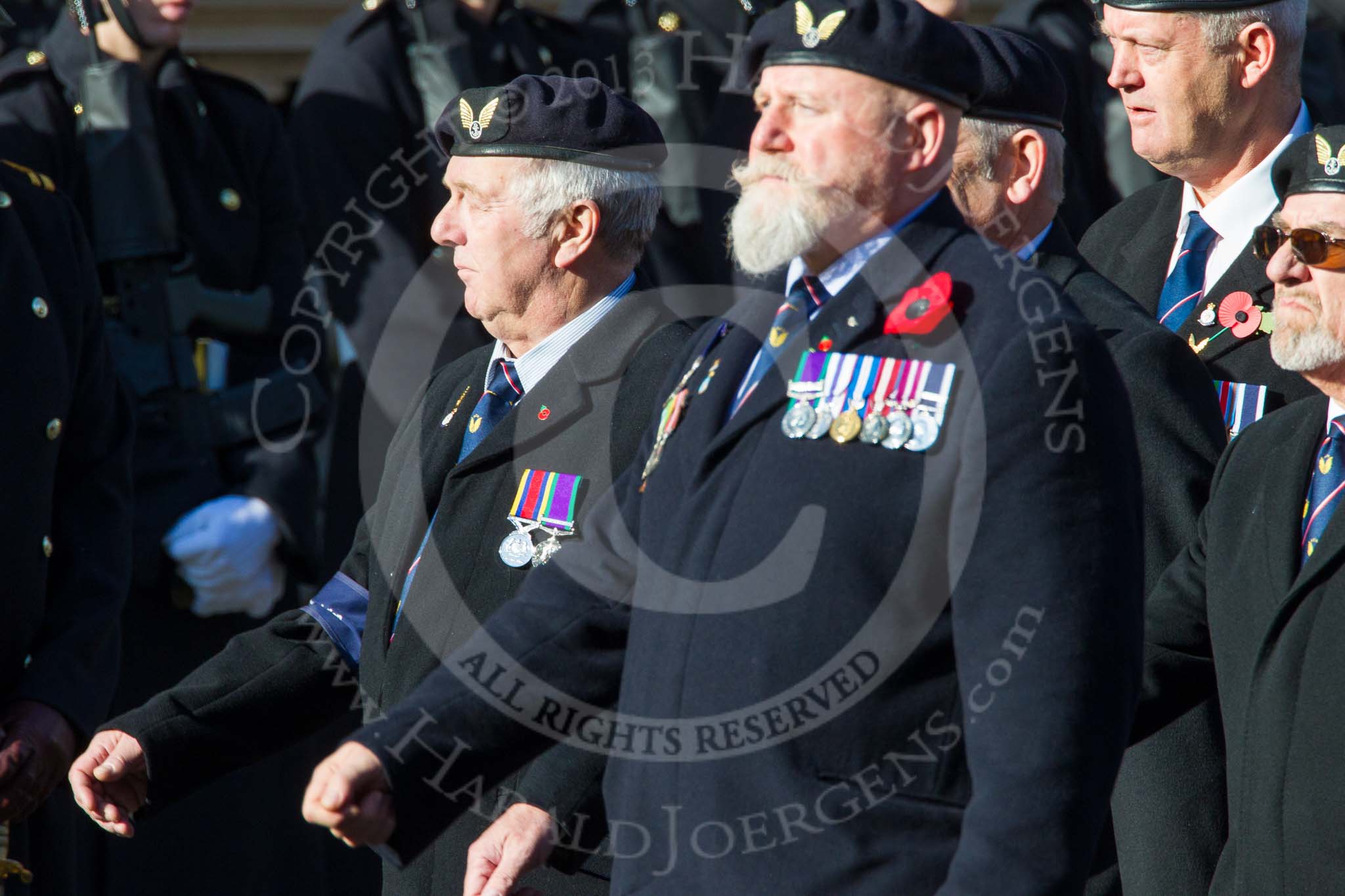 Remembrance Sunday at the Cenotaph in London 2014: Group E38 - Aircrewmans Association.
Press stand opposite the Foreign Office building, Whitehall, London SW1,
London,
Greater London,
United Kingdom,
on 09 November 2014 at 11:54, image #857