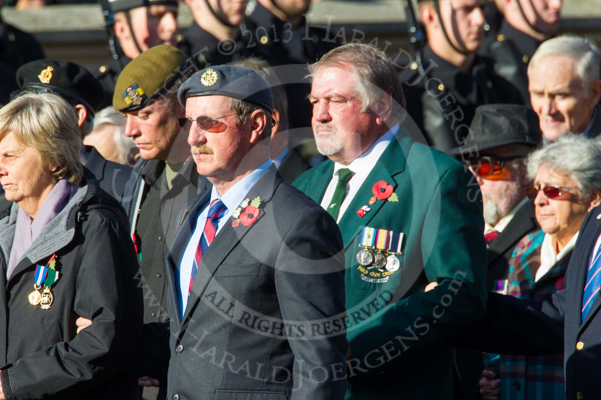 Remembrance Sunday at the Cenotaph in London 2014: Group A1 - Blind Veterans UK.
Press stand opposite the Foreign Office building, Whitehall, London SW1,
London,
Greater London,
United Kingdom,
on 09 November 2014 at 11:56, image #913