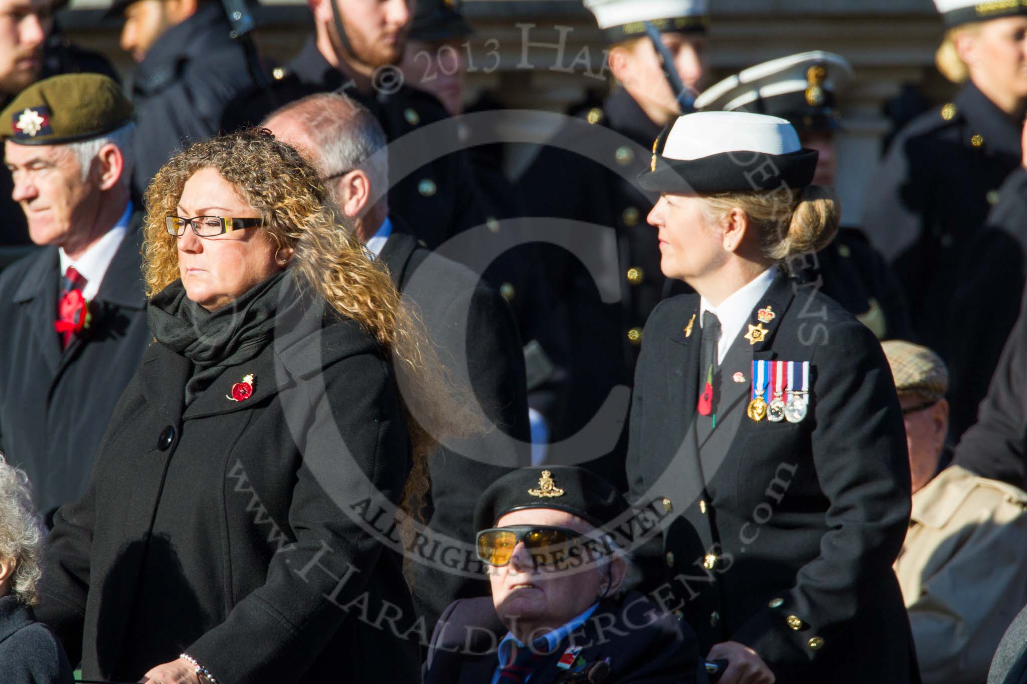 Remembrance Sunday at the Cenotaph in London 2014: Group A1 - Blind Veterans UK.
Press stand opposite the Foreign Office building, Whitehall, London SW1,
London,
Greater London,
United Kingdom,
on 09 November 2014 at 11:56, image #925