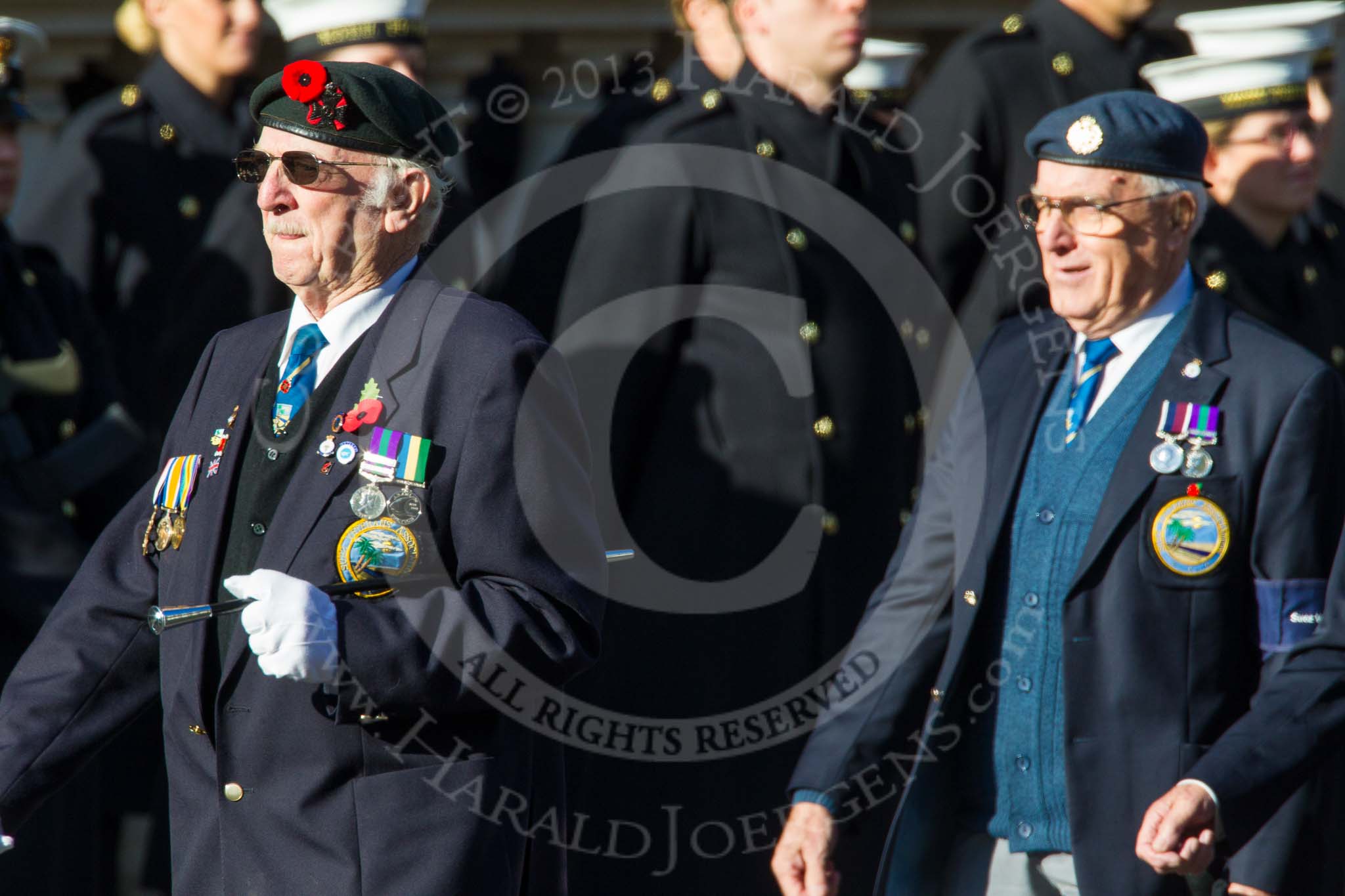 Remembrance Sunday at the Cenotaph in London 2014: Group F17 - Suez Veterans Association.
Press stand opposite the Foreign Office building, Whitehall, London SW1,
London,
Greater London,
United Kingdom,
on 09 November 2014 at 11:58, image #1054