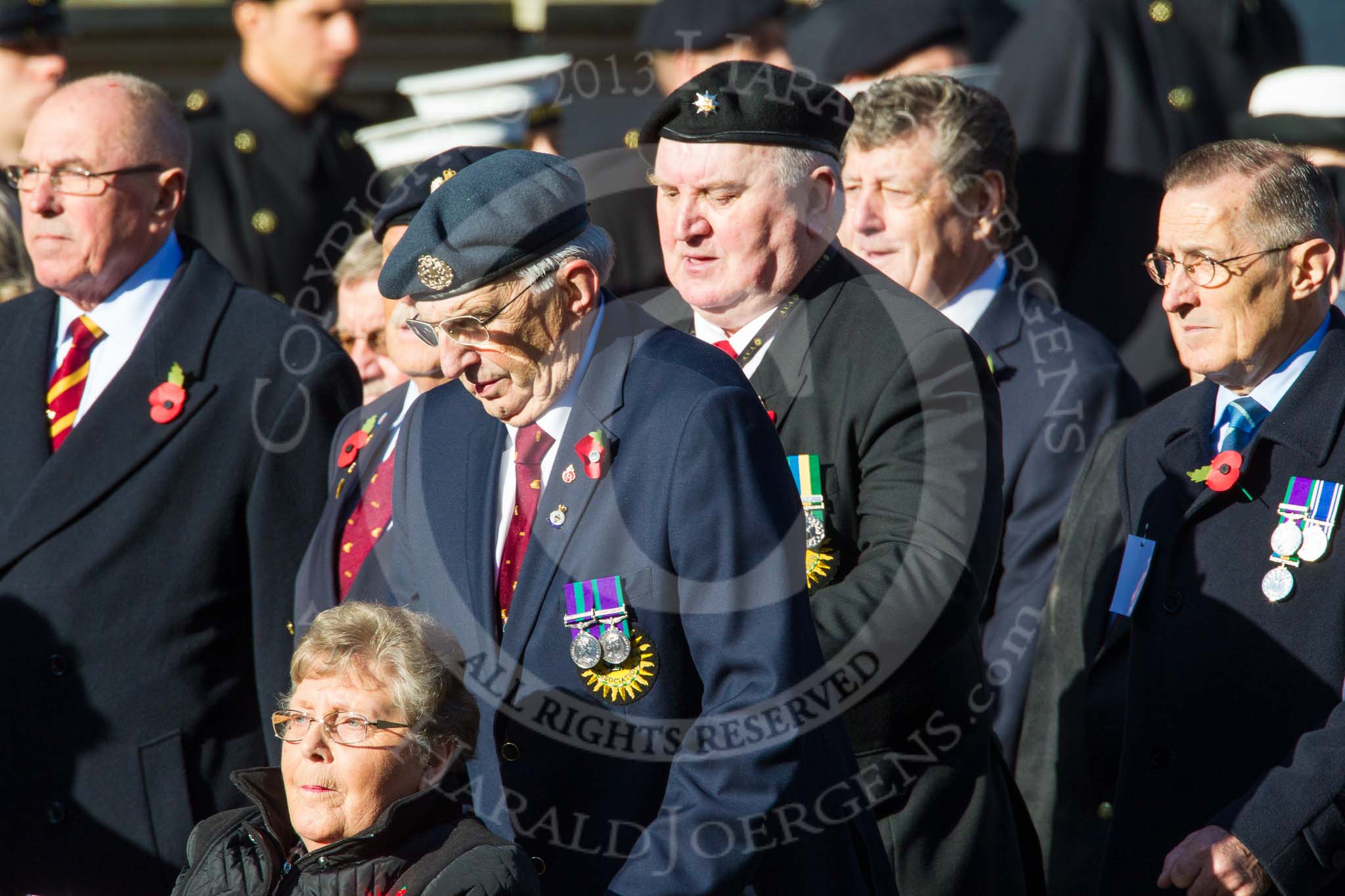 Remembrance Sunday at the Cenotaph in London 2014: Group F18 - Aden Veterans Association.
Press stand opposite the Foreign Office building, Whitehall, London SW1,
London,
Greater London,
United Kingdom,
on 09 November 2014 at 11:59, image #1072