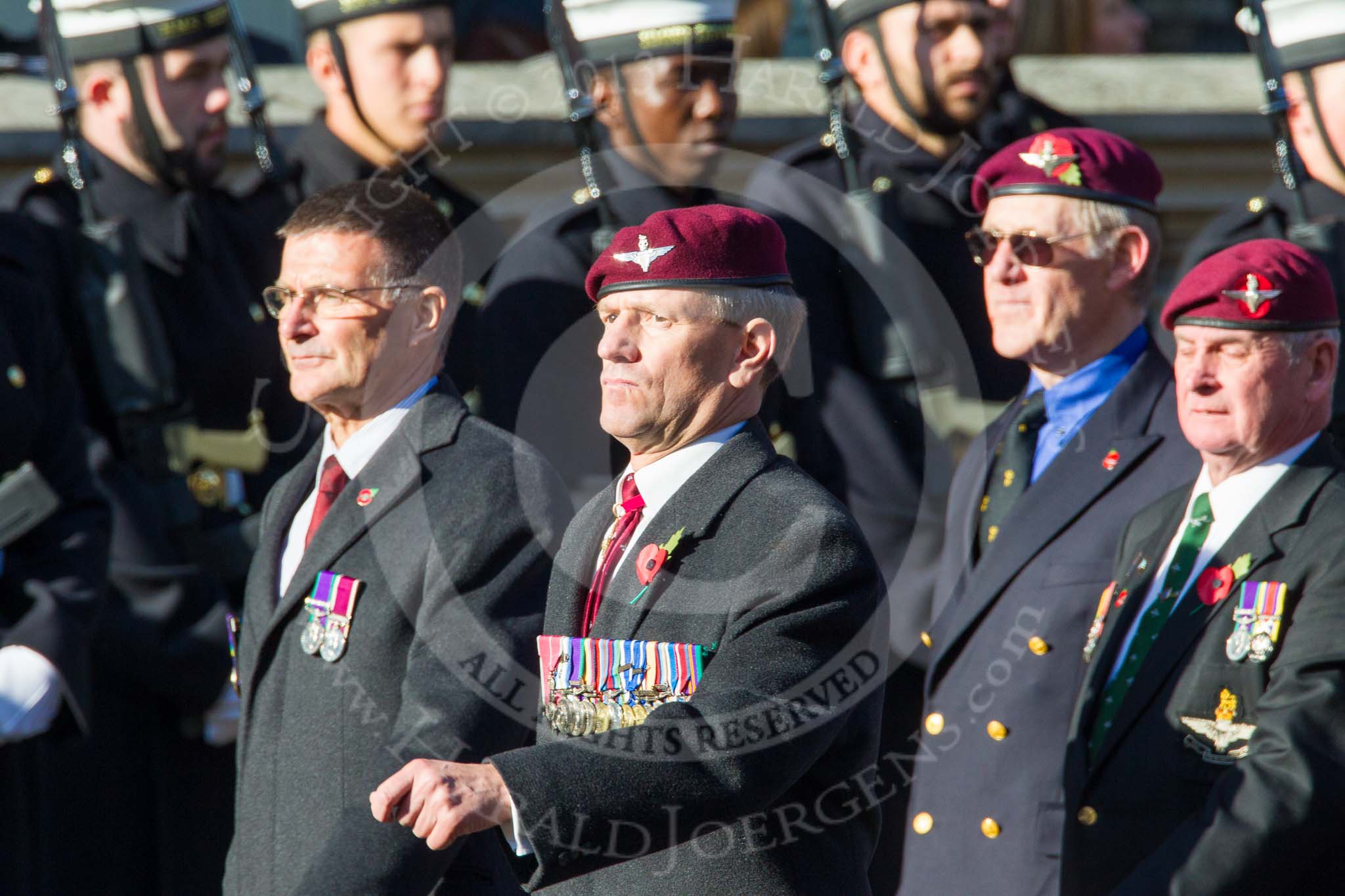 Remembrance Sunday at the Cenotaph in London 2014: Group A10 - Parachute Regimental Association.
Press stand opposite the Foreign Office building, Whitehall, London SW1,
London,
Greater London,
United Kingdom,
on 09 November 2014 at 12:01, image #1213