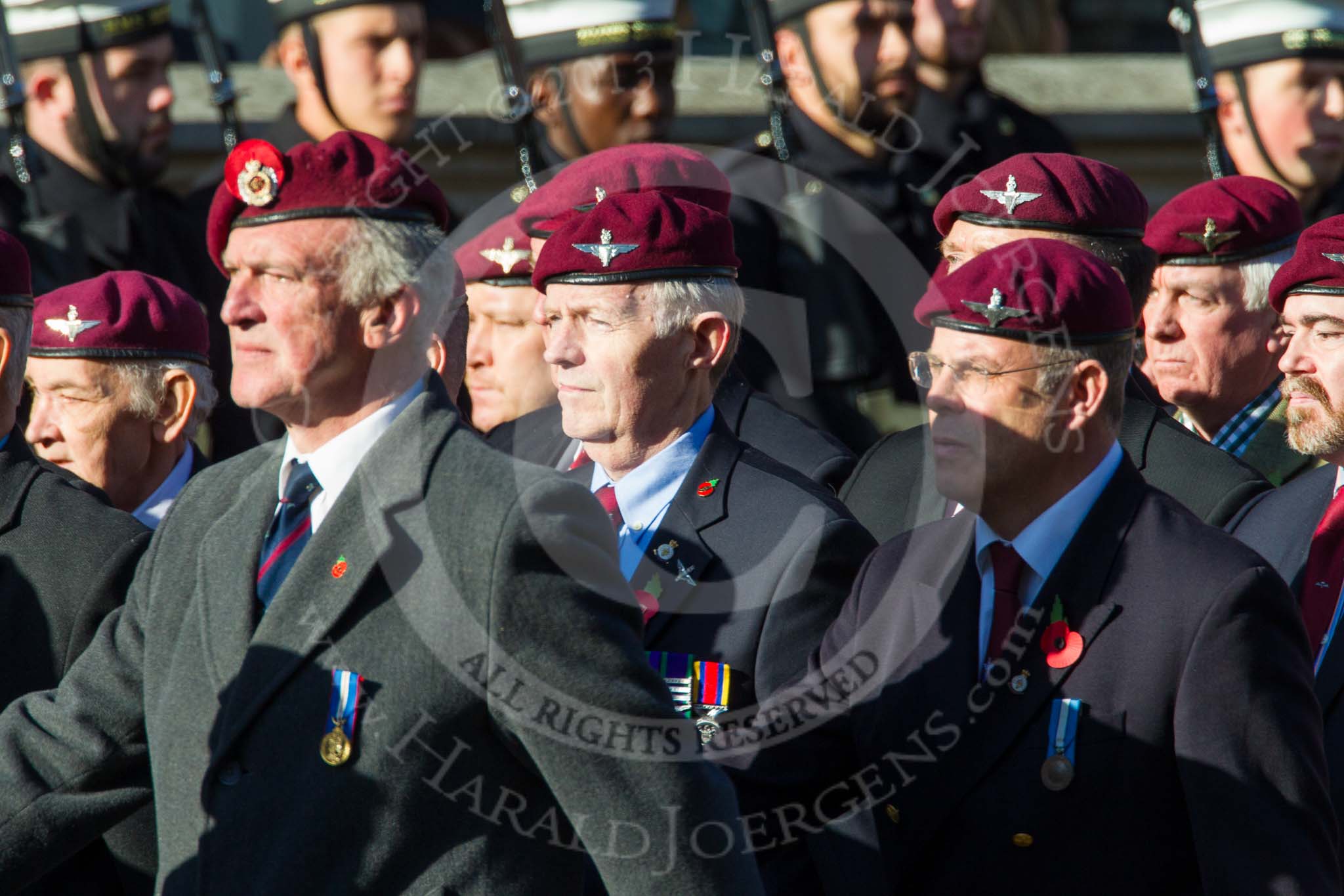 Remembrance Sunday at the Cenotaph in London 2014: Group A10 - Parachute Regimental Association.
Press stand opposite the Foreign Office building, Whitehall, London SW1,
London,
Greater London,
United Kingdom,
on 09 November 2014 at 12:01, image #1226