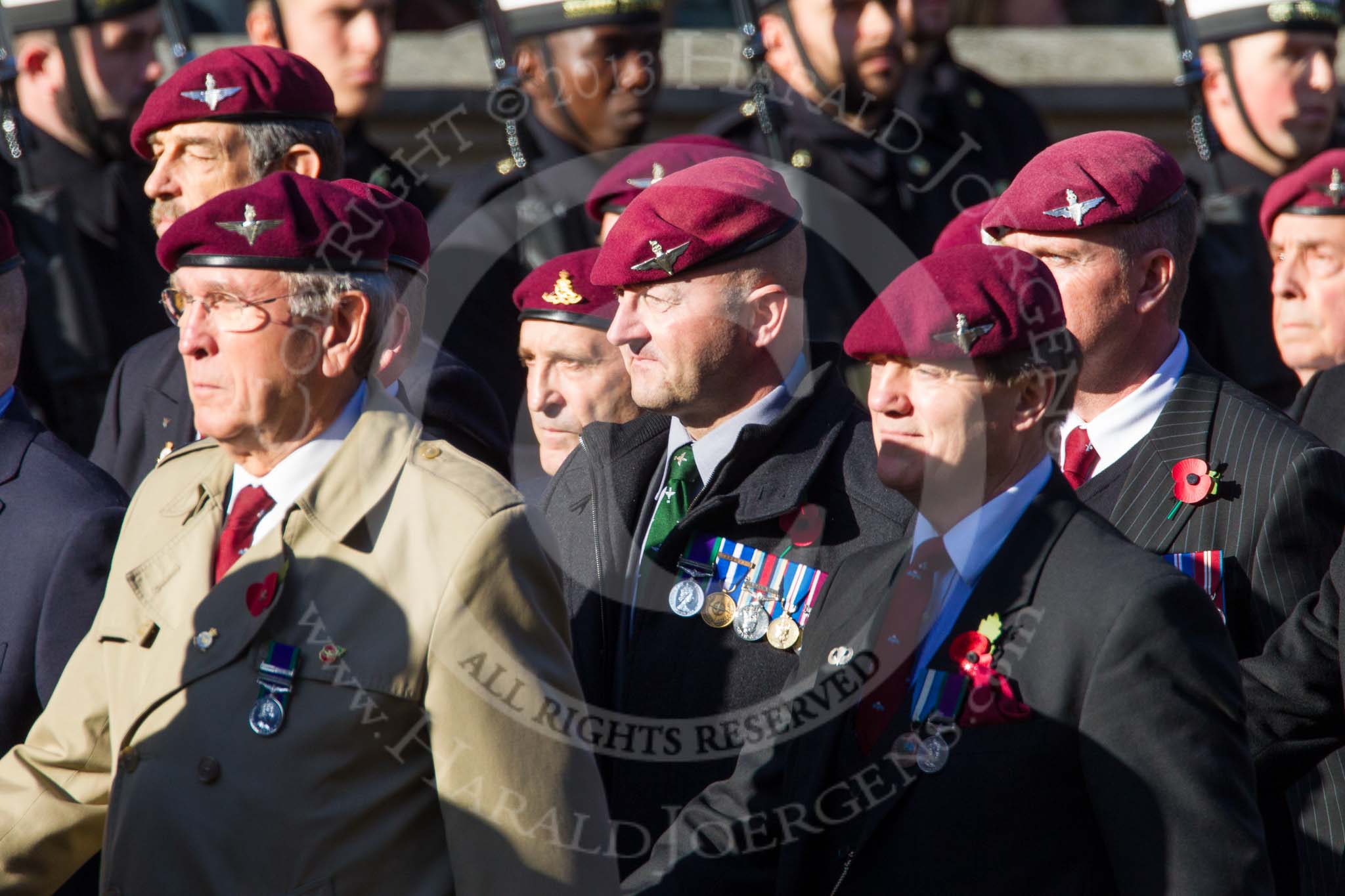 Remembrance Sunday at the Cenotaph in London 2014: Group A10 - Parachute Regimental Association.
Press stand opposite the Foreign Office building, Whitehall, London SW1,
London,
Greater London,
United Kingdom,
on 09 November 2014 at 12:02, image #1229