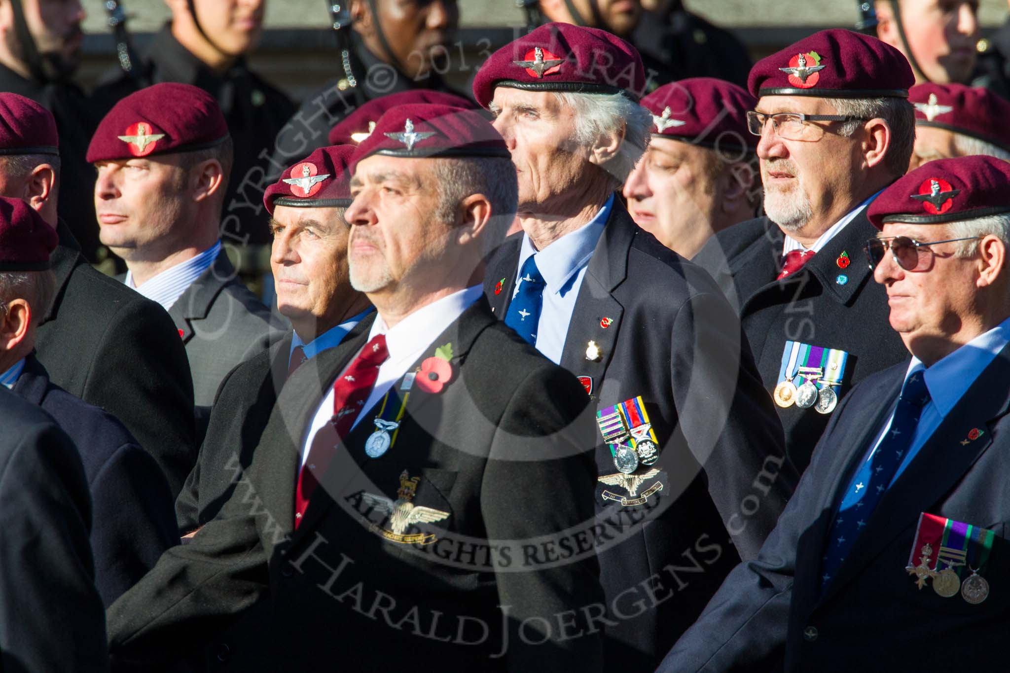 Remembrance Sunday at the Cenotaph in London 2014: Group A10 - Parachute Regimental Association.
Press stand opposite the Foreign Office building, Whitehall, London SW1,
London,
Greater London,
United Kingdom,
on 09 November 2014 at 12:02, image #1235