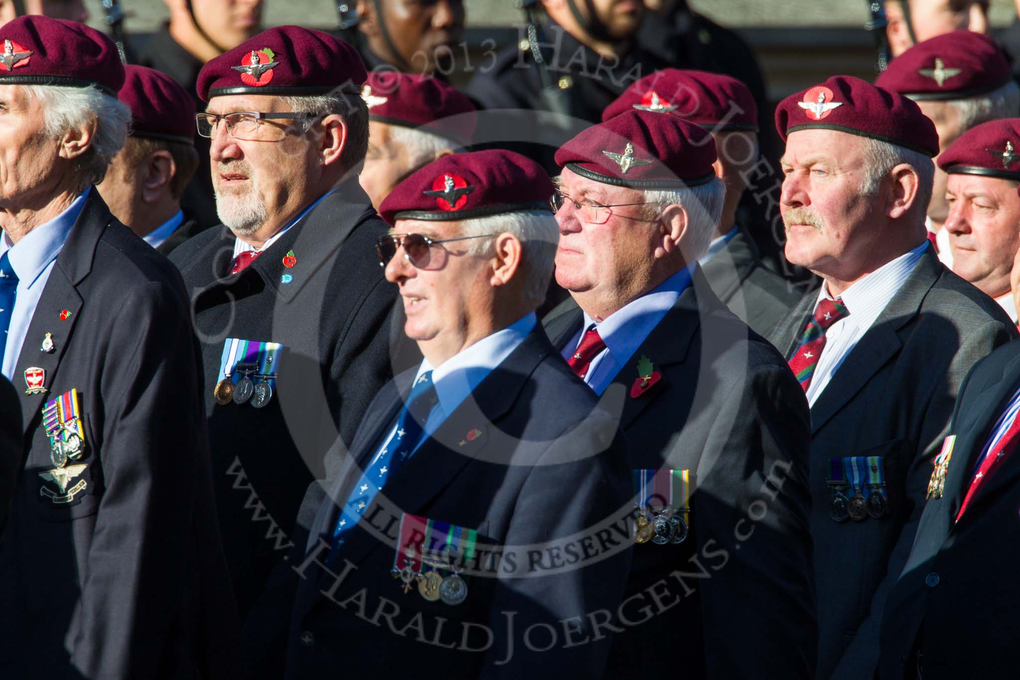 Remembrance Sunday at the Cenotaph in London 2014: Group A10 - Parachute Regimental Association.
Press stand opposite the Foreign Office building, Whitehall, London SW1,
London,
Greater London,
United Kingdom,
on 09 November 2014 at 12:02, image #1236
