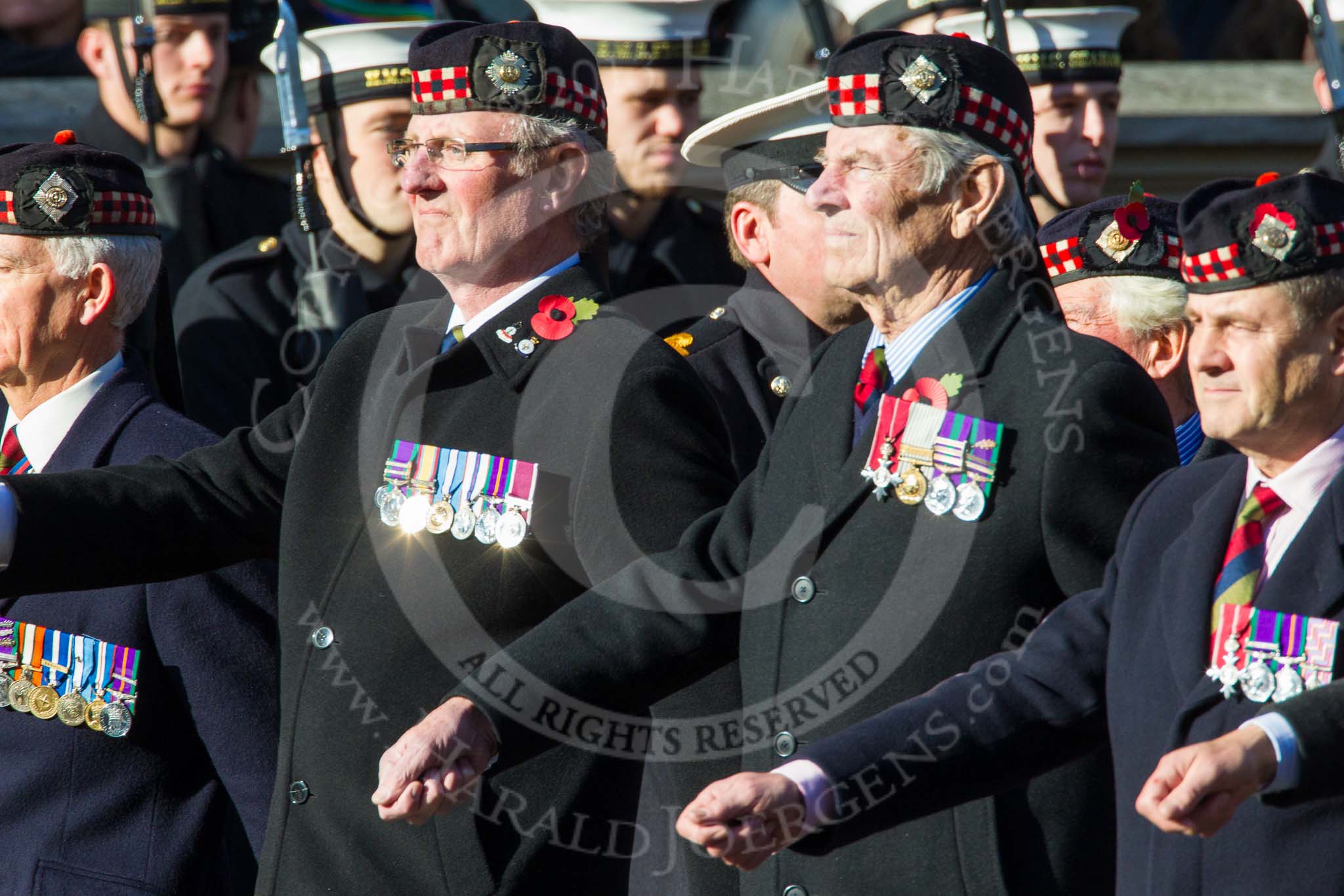 Remembrance Sunday at the Cenotaph in London 2014: Group A11 - Royal Scots Regimental Association.
Press stand opposite the Foreign Office building, Whitehall, London SW1,
London,
Greater London,
United Kingdom,
on 09 November 2014 at 12:02, image #1244