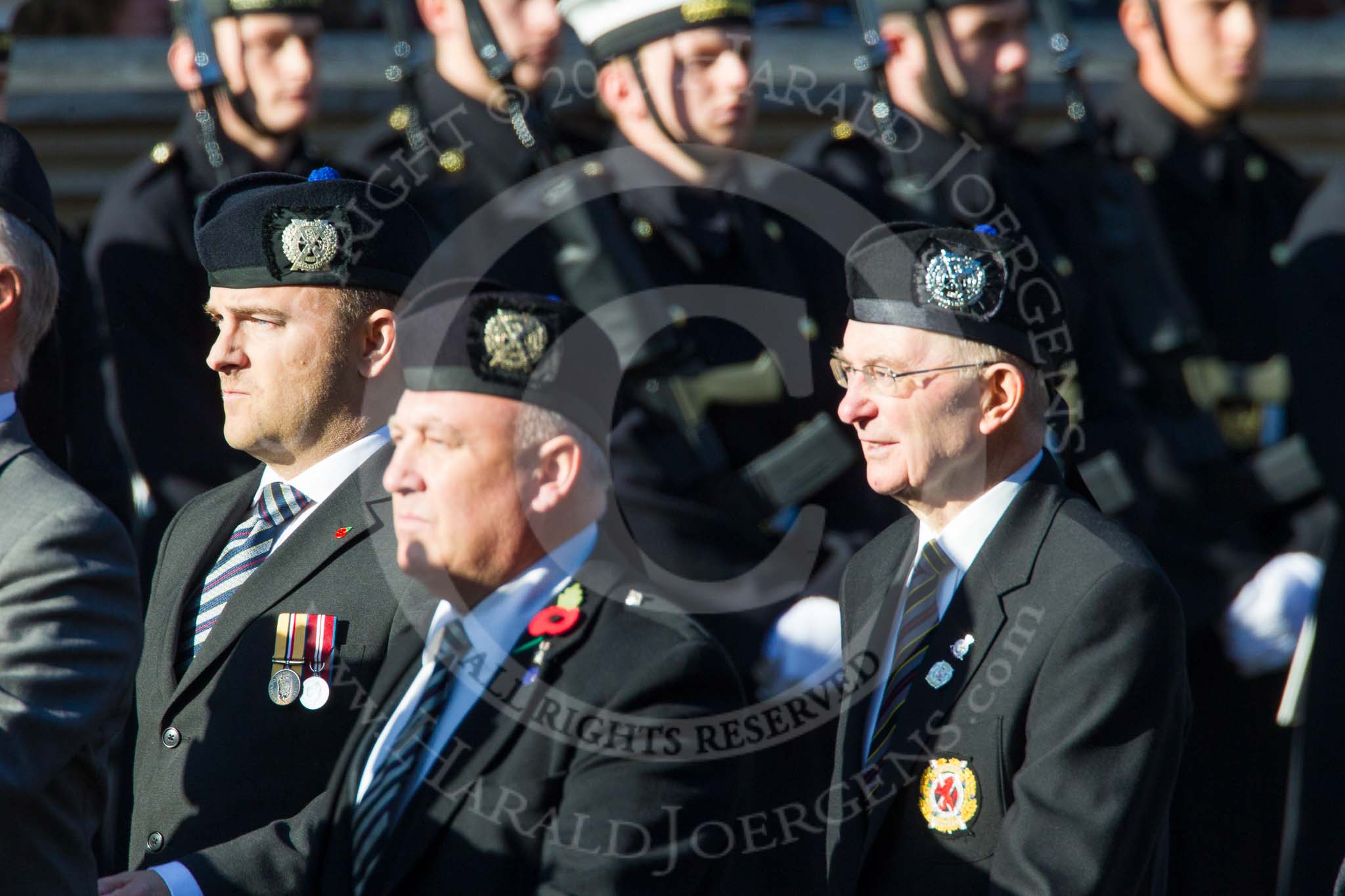 Remembrance Sunday at the Cenotaph in London 2014: Group A16 - London Scottish Regimental Association.
Press stand opposite the Foreign Office building, Whitehall, London SW1,
London,
Greater London,
United Kingdom,
on 09 November 2014 at 12:03, image #1306