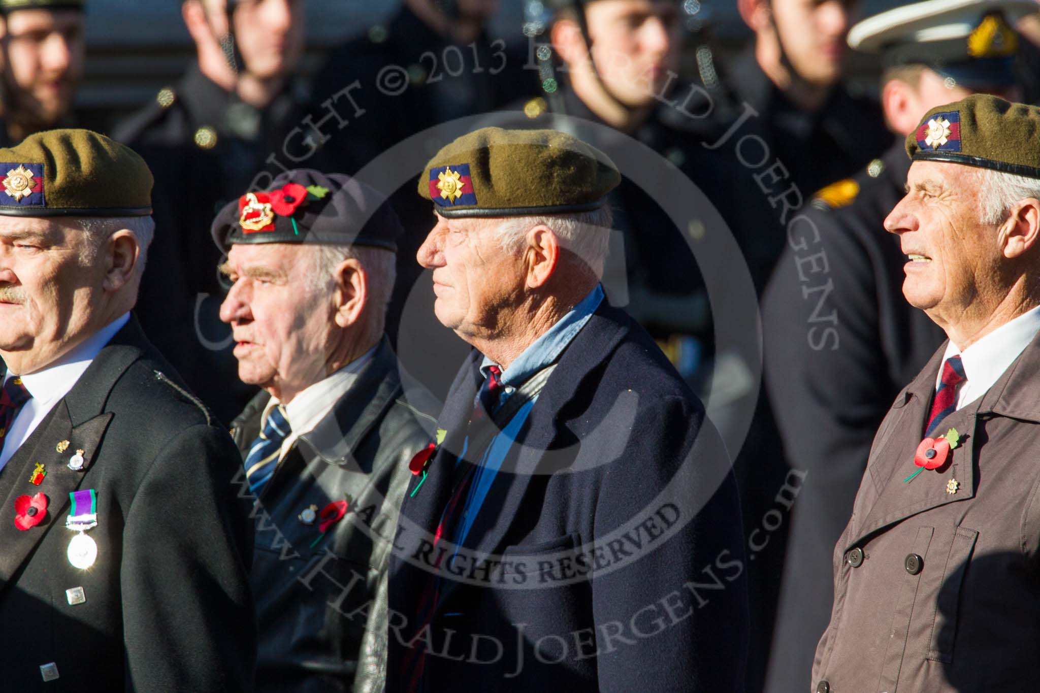 Remembrance Sunday at the Cenotaph in London 2014: Group A19 - Scots Guards Association.
Press stand opposite the Foreign Office building, Whitehall, London SW1,
London,
Greater London,
United Kingdom,
on 09 November 2014 at 12:03, image #1332