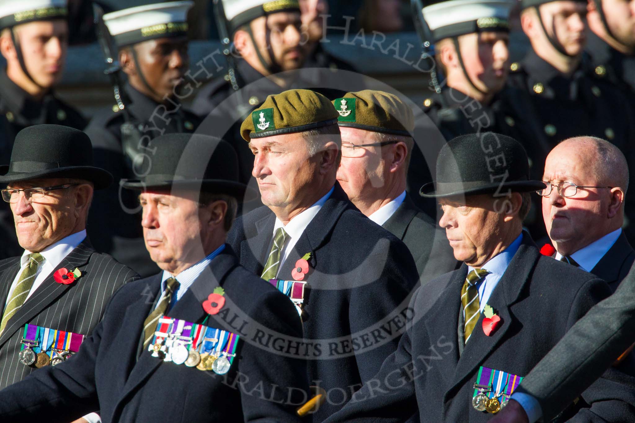 Remembrance Sunday at the Cenotaph in London 2014: Group A29 - Green Howards Association.
Press stand opposite the Foreign Office building, Whitehall, London SW1,
London,
Greater London,
United Kingdom,
on 09 November 2014 at 12:05, image #1403