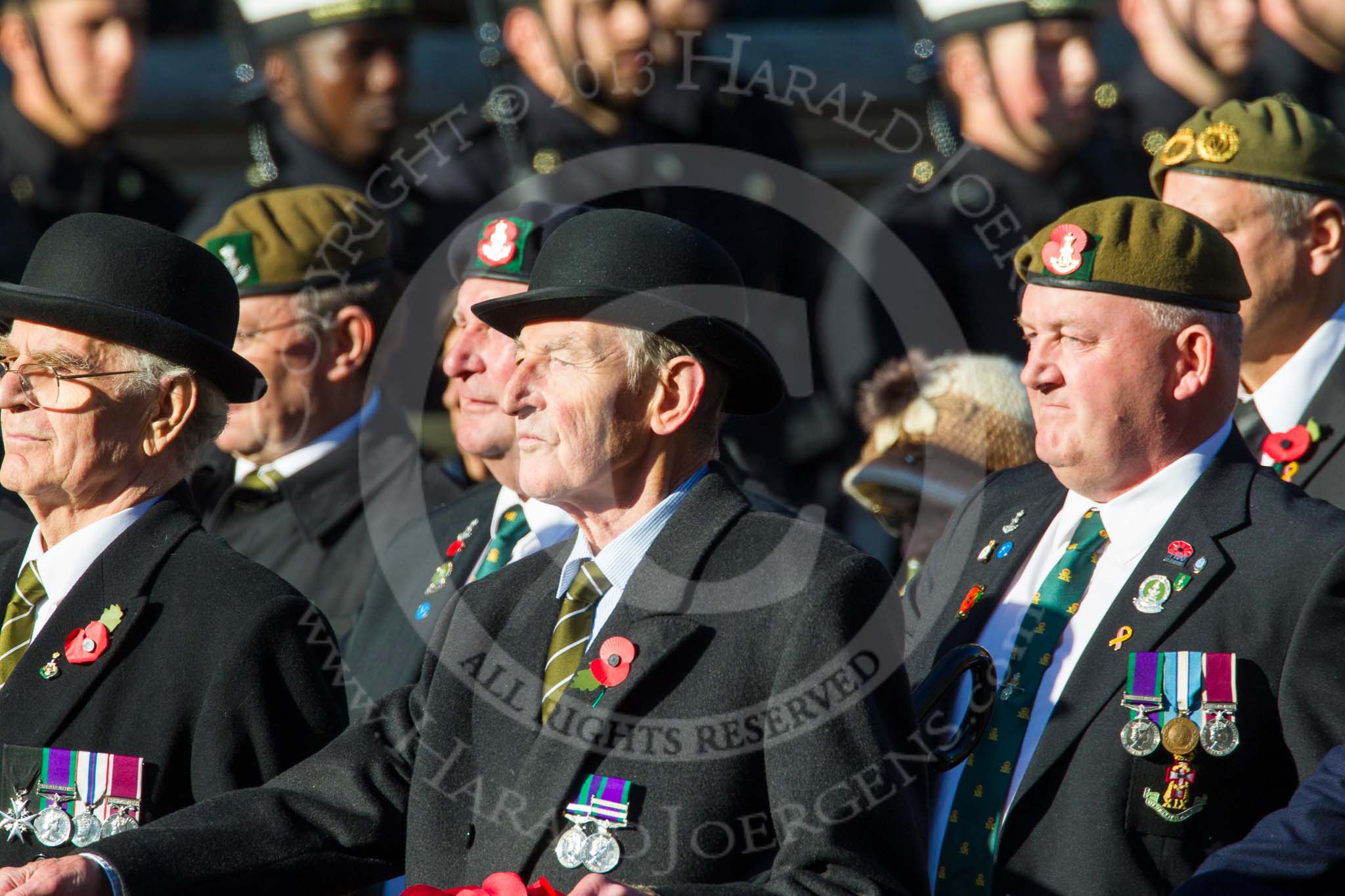 Remembrance Sunday at the Cenotaph in London 2014: Group A29 - Green Howards Association.
Press stand opposite the Foreign Office building, Whitehall, London SW1,
London,
Greater London,
United Kingdom,
on 09 November 2014 at 12:05, image #1408