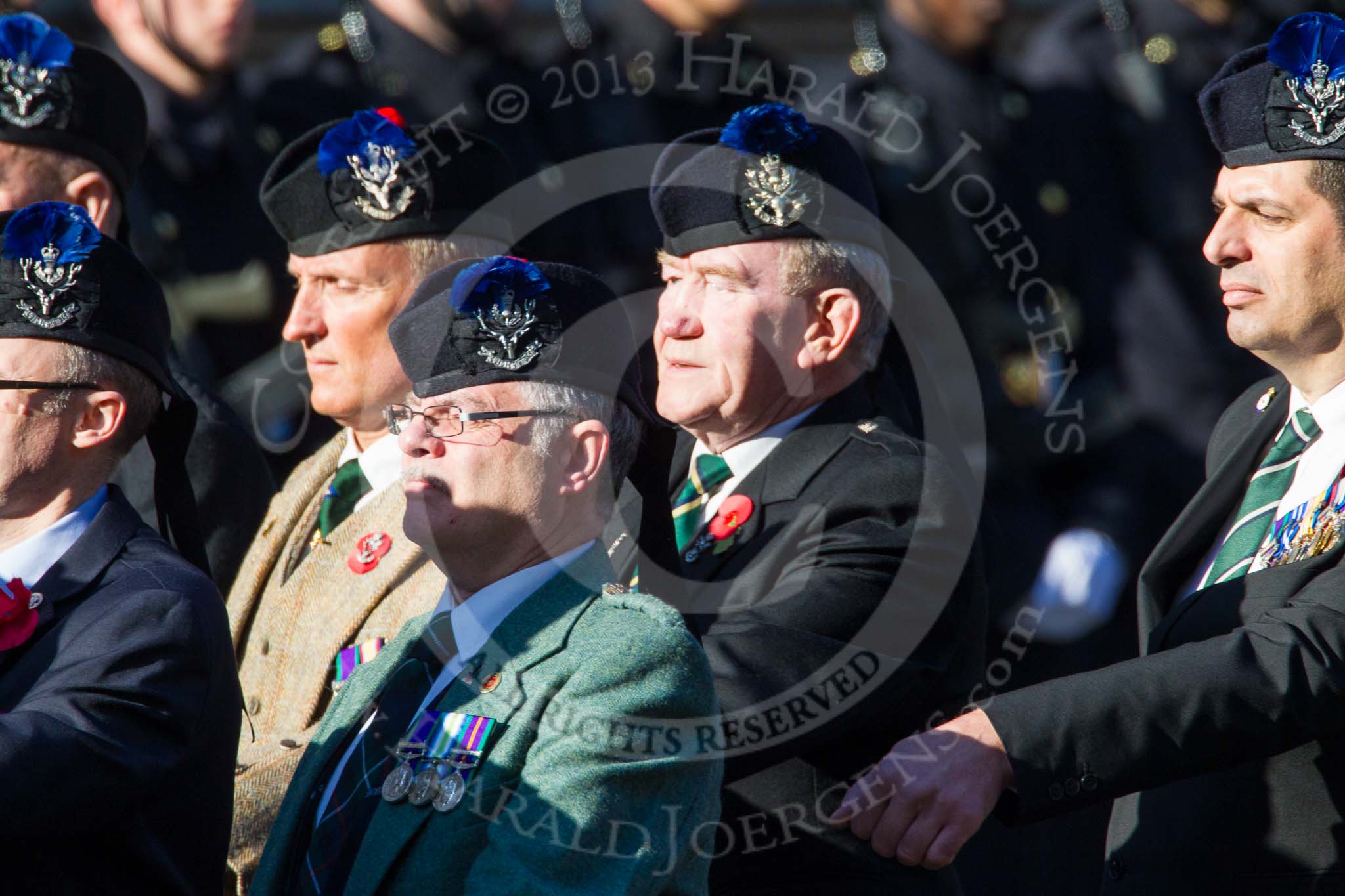 Remembrance Sunday at the Cenotaph in London 2014: Group A35 - Queen's Own Highlanders Regimental Association.
Press stand opposite the Foreign Office building, Whitehall, London SW1,
London,
Greater London,
United Kingdom,
on 09 November 2014 at 12:06, image #1463