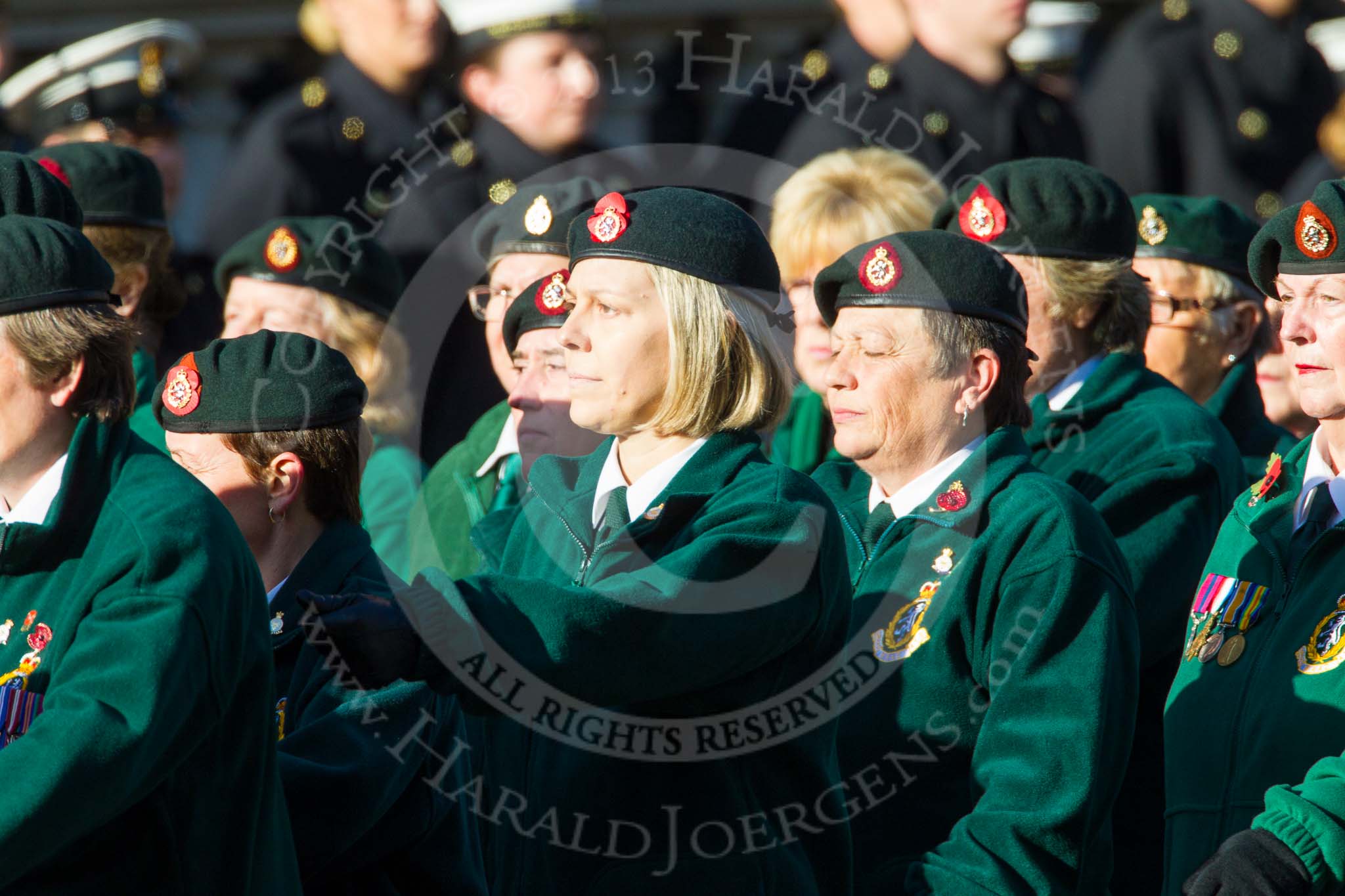 Remembrance Sunday at the Cenotaph in London 2014: Group B2 - Women's Royal Army Corps Association.
Press stand opposite the Foreign Office building, Whitehall, London SW1,
London,
Greater London,
United Kingdom,
on 09 November 2014 at 12:06, image #1508