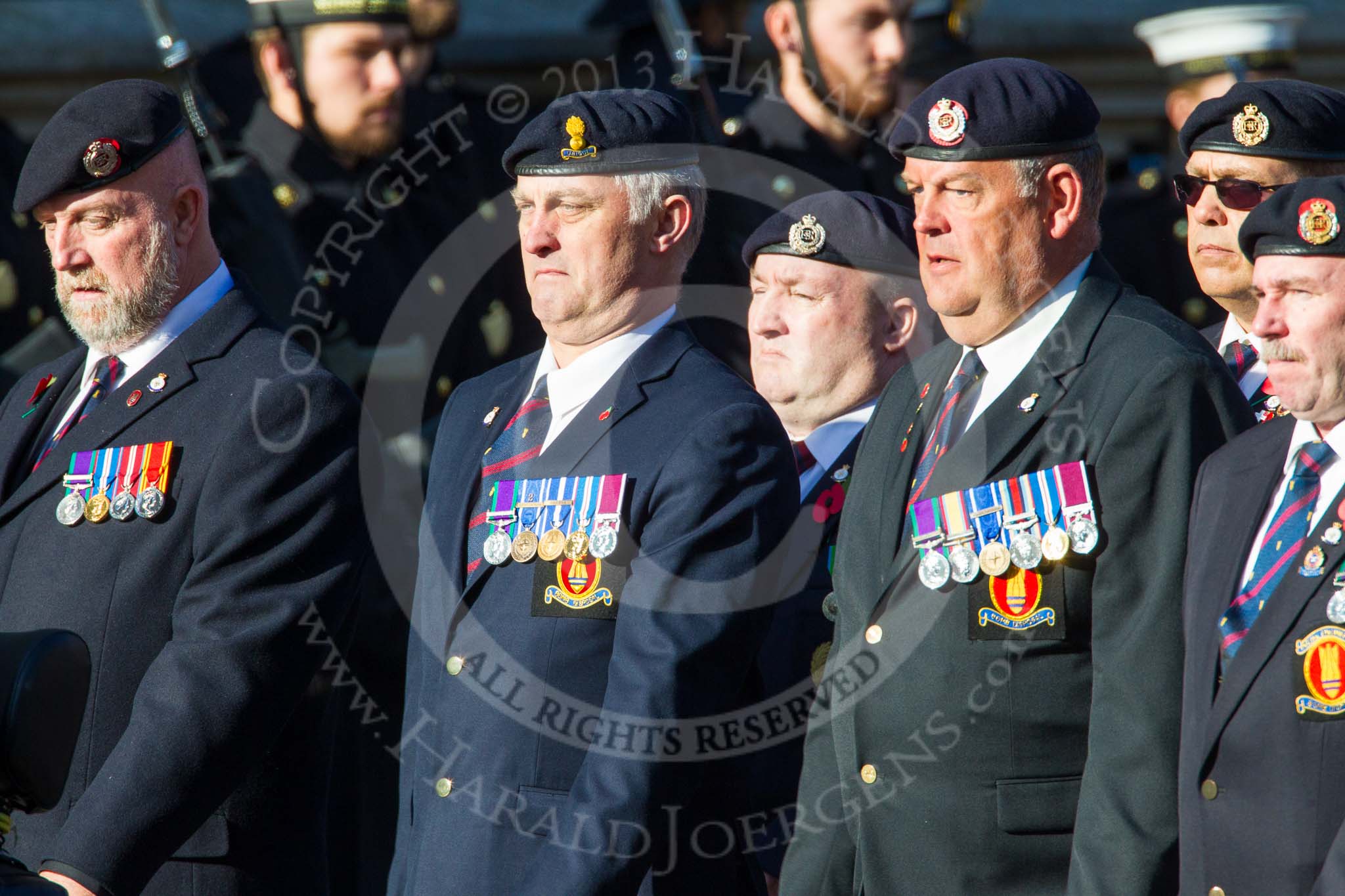 Remembrance Sunday at the Cenotaph in London 2014: Group B9 - Royal Engineers Bomb Disposal Association.
Press stand opposite the Foreign Office building, Whitehall, London SW1,
London,
Greater London,
United Kingdom,
on 09 November 2014 at 12:08, image #1576