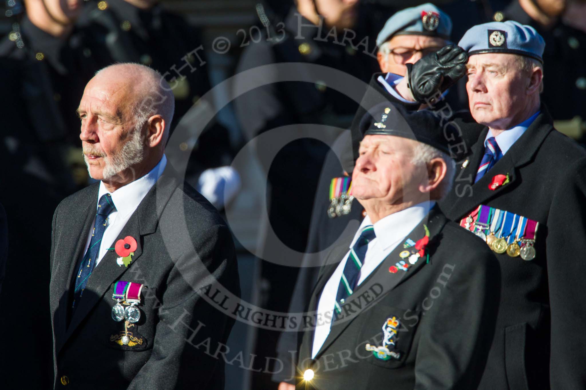 Remembrance Sunday at the Cenotaph in London 2014: Group B11 - Royal Signals Association.
Press stand opposite the Foreign Office building, Whitehall, London SW1,
London,
Greater London,
United Kingdom,
on 09 November 2014 at 12:08, image #1622
