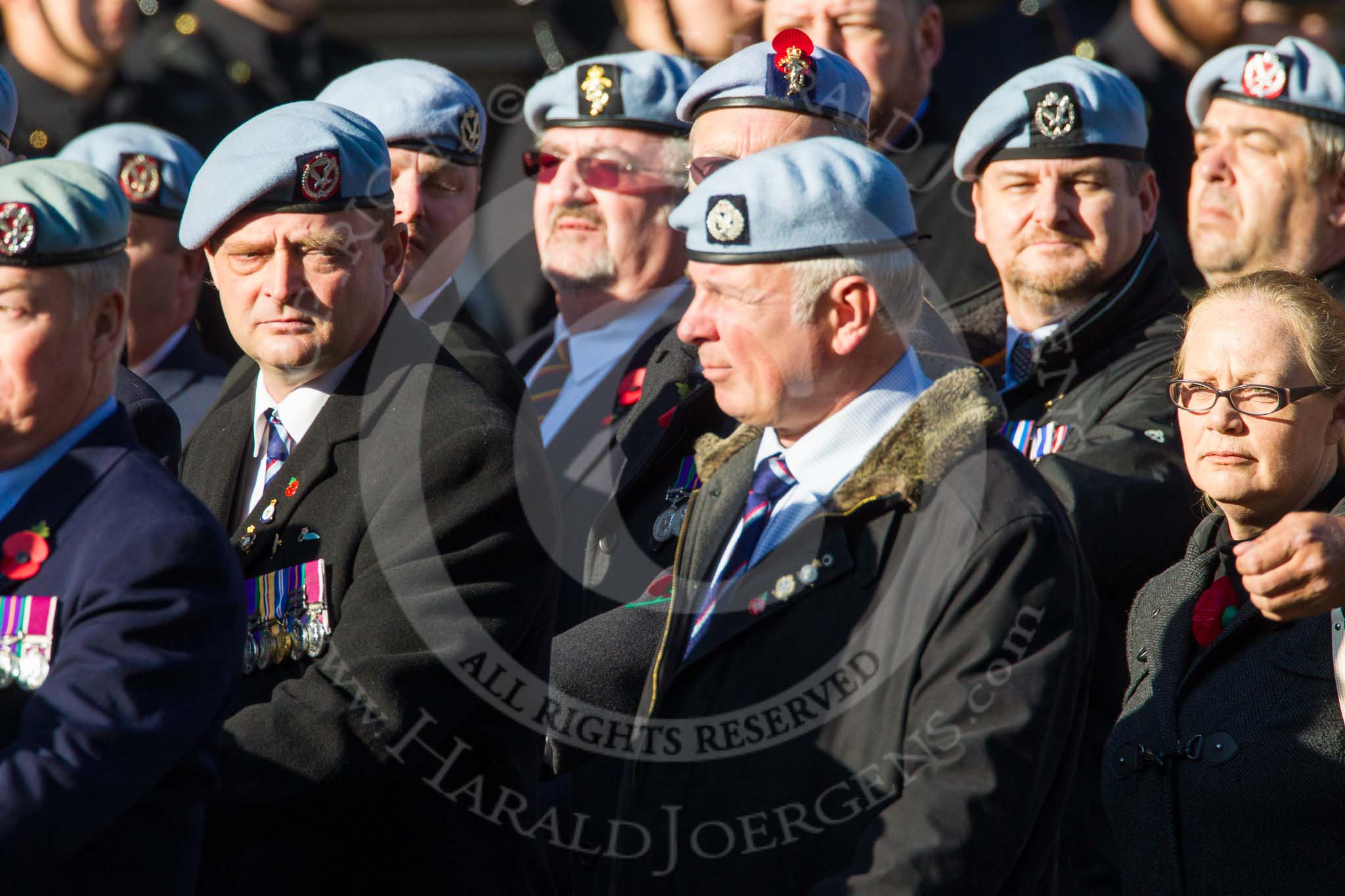 Remembrance Sunday at the Cenotaph in London 2014: Group B12 - Army Air Corps Association.
Press stand opposite the Foreign Office building, Whitehall, London SW1,
London,
Greater London,
United Kingdom,
on 09 November 2014 at 12:09, image #1631