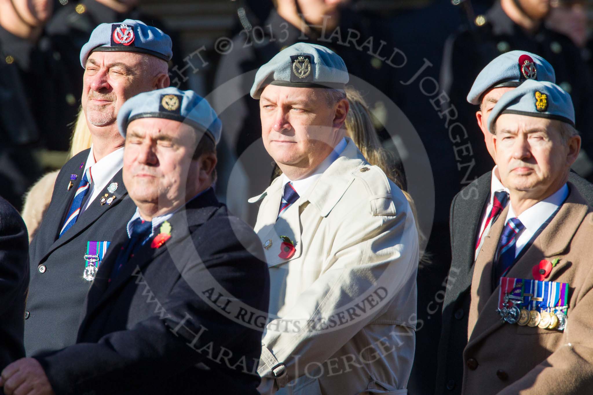Remembrance Sunday at the Cenotaph in London 2014: Group B12 - Army Air Corps Association.
Press stand opposite the Foreign Office building, Whitehall, London SW1,
London,
Greater London,
United Kingdom,
on 09 November 2014 at 12:09, image #1636