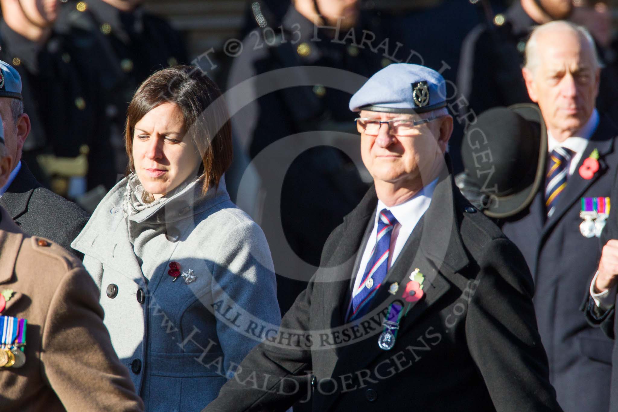 Remembrance Sunday at the Cenotaph in London 2014: Group B12 - Army Air Corps Association.
Press stand opposite the Foreign Office building, Whitehall, London SW1,
London,
Greater London,
United Kingdom,
on 09 November 2014 at 12:09, image #1639