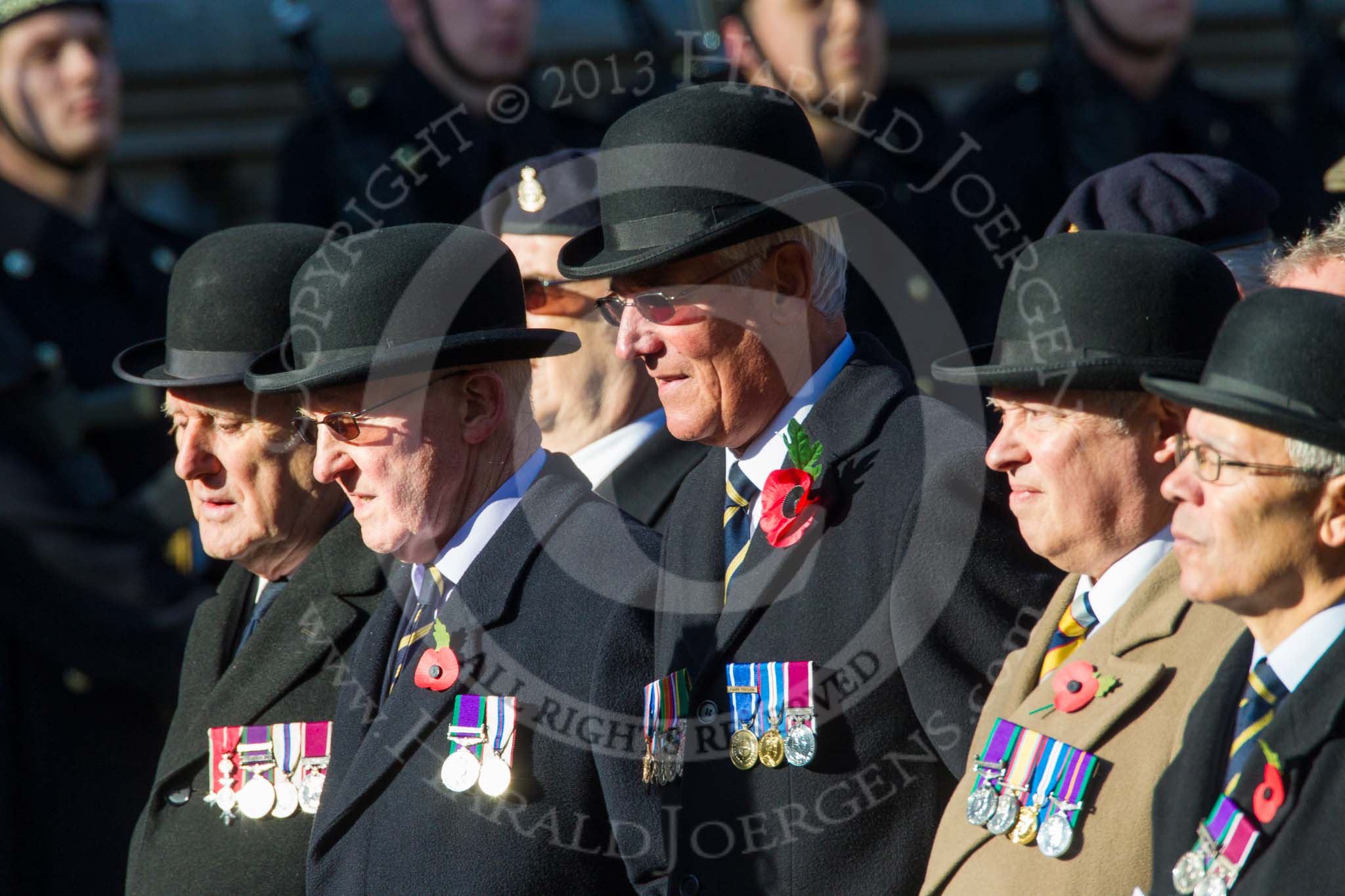 Remembrance Sunday at the Cenotaph in London 2014: Group B15 - Army Catering Corps Association.
Press stand opposite the Foreign Office building, Whitehall, London SW1,
London,
Greater London,
United Kingdom,
on 09 November 2014 at 12:09, image #1660