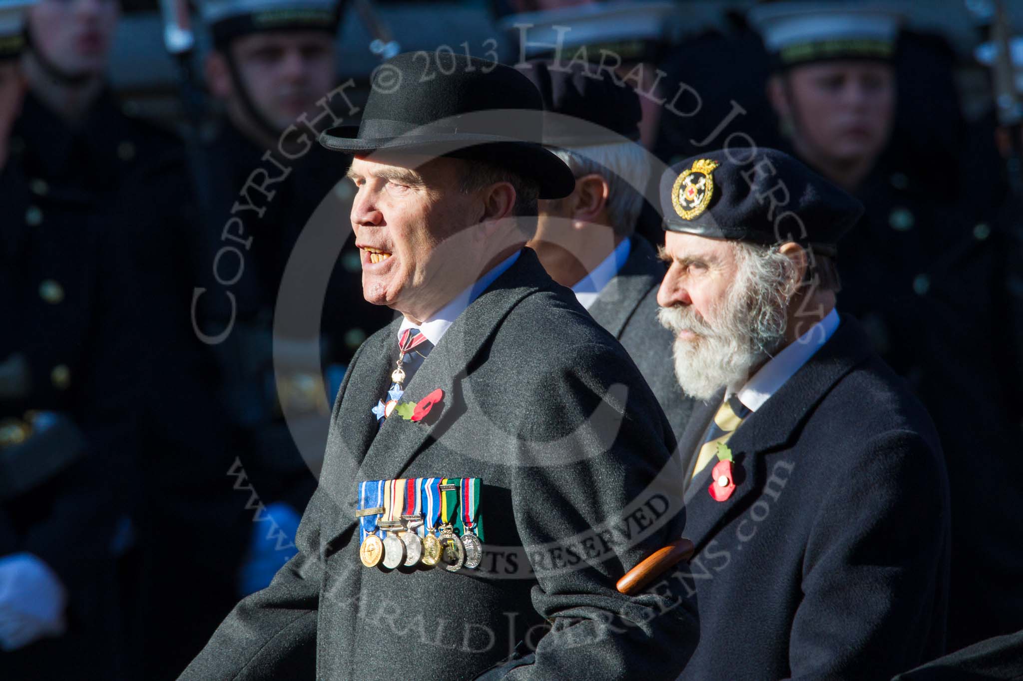 Remembrance Sunday at the Cenotaph in London 2014: Group B18 - Royal Army Medical Corps Association.
Press stand opposite the Foreign Office building, Whitehall, London SW1,
London,
Greater London,
United Kingdom,
on 09 November 2014 at 12:10, image #1708