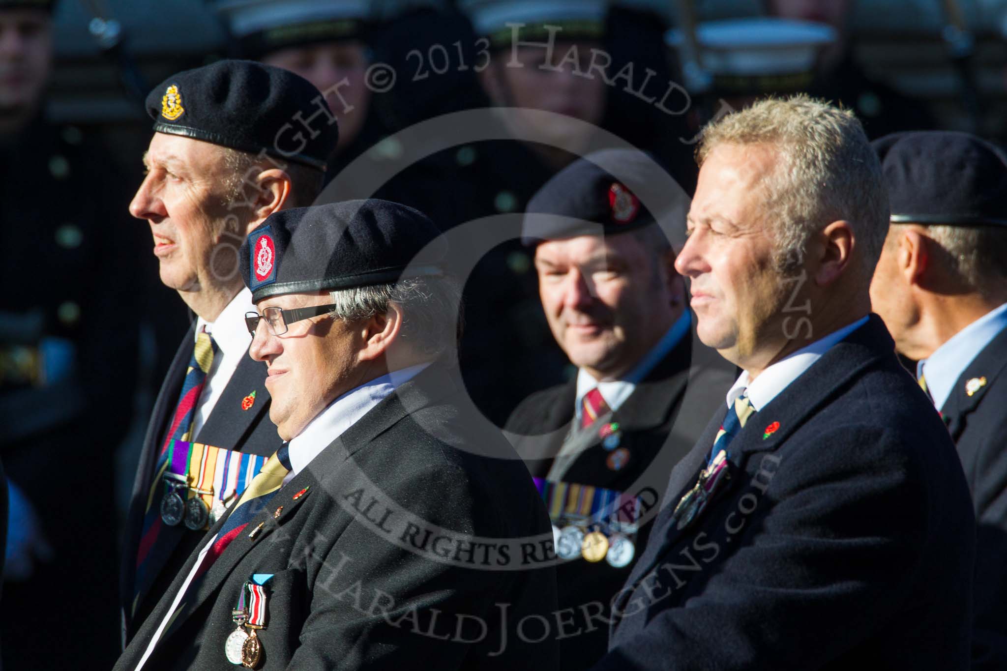 Remembrance Sunday at the Cenotaph in London 2014: Group B18 - Royal Army Medical Corps Association.
Press stand opposite the Foreign Office building, Whitehall, London SW1,
London,
Greater London,
United Kingdom,
on 09 November 2014 at 12:10, image #1711