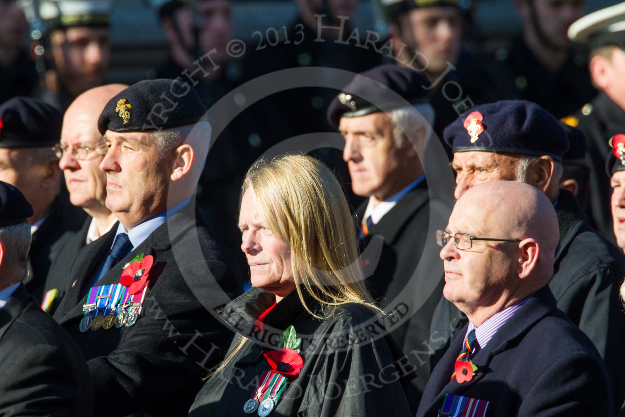 Remembrance Sunday at the Cenotaph in London 2014: Group B19 - Royal Electrical & Mechanical Engineers Association.
Press stand opposite the Foreign Office building, Whitehall, London SW1,
London,
Greater London,
United Kingdom,
on 09 November 2014 at 12:10, image #1724