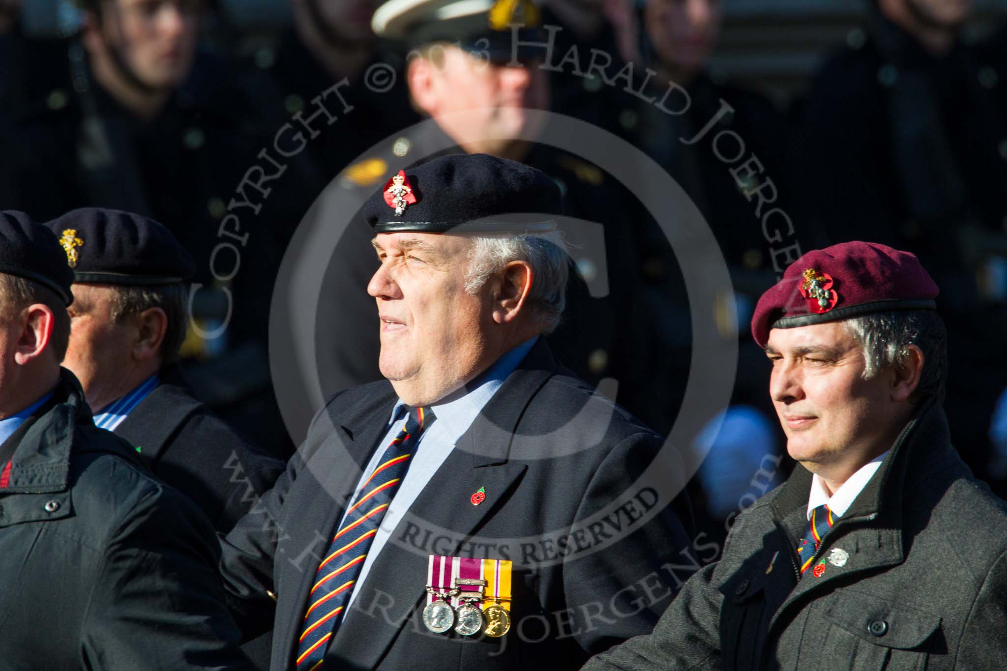 Remembrance Sunday at the Cenotaph in London 2014: Group B19 - Royal Electrical & Mechanical Engineers Association.
Press stand opposite the Foreign Office building, Whitehall, London SW1,
London,
Greater London,
United Kingdom,
on 09 November 2014 at 12:10, image #1728