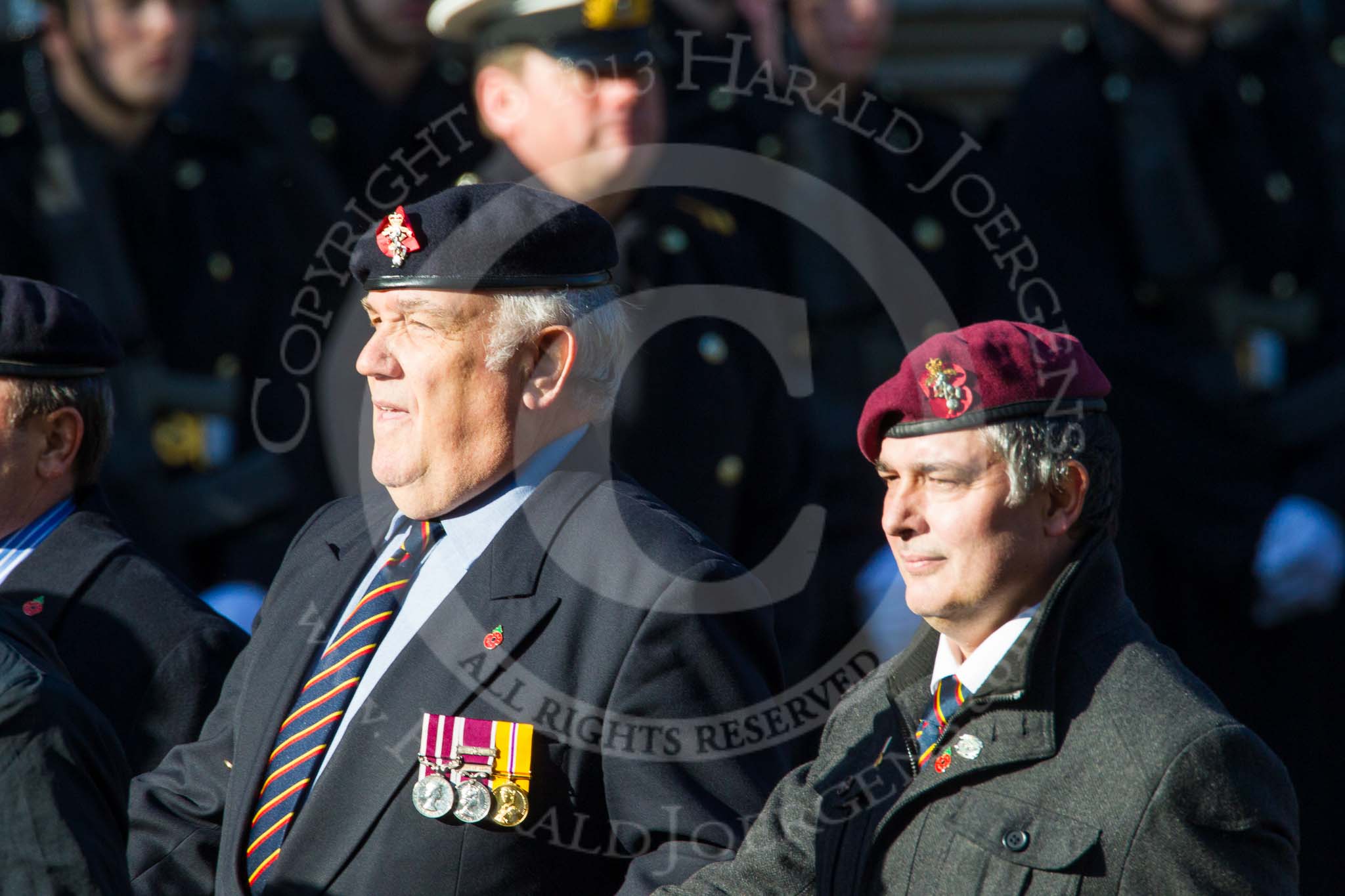 Remembrance Sunday at the Cenotaph in London 2014: Group B19 - Royal Electrical & Mechanical Engineers Association.
Press stand opposite the Foreign Office building, Whitehall, London SW1,
London,
Greater London,
United Kingdom,
on 09 November 2014 at 12:10, image #1729