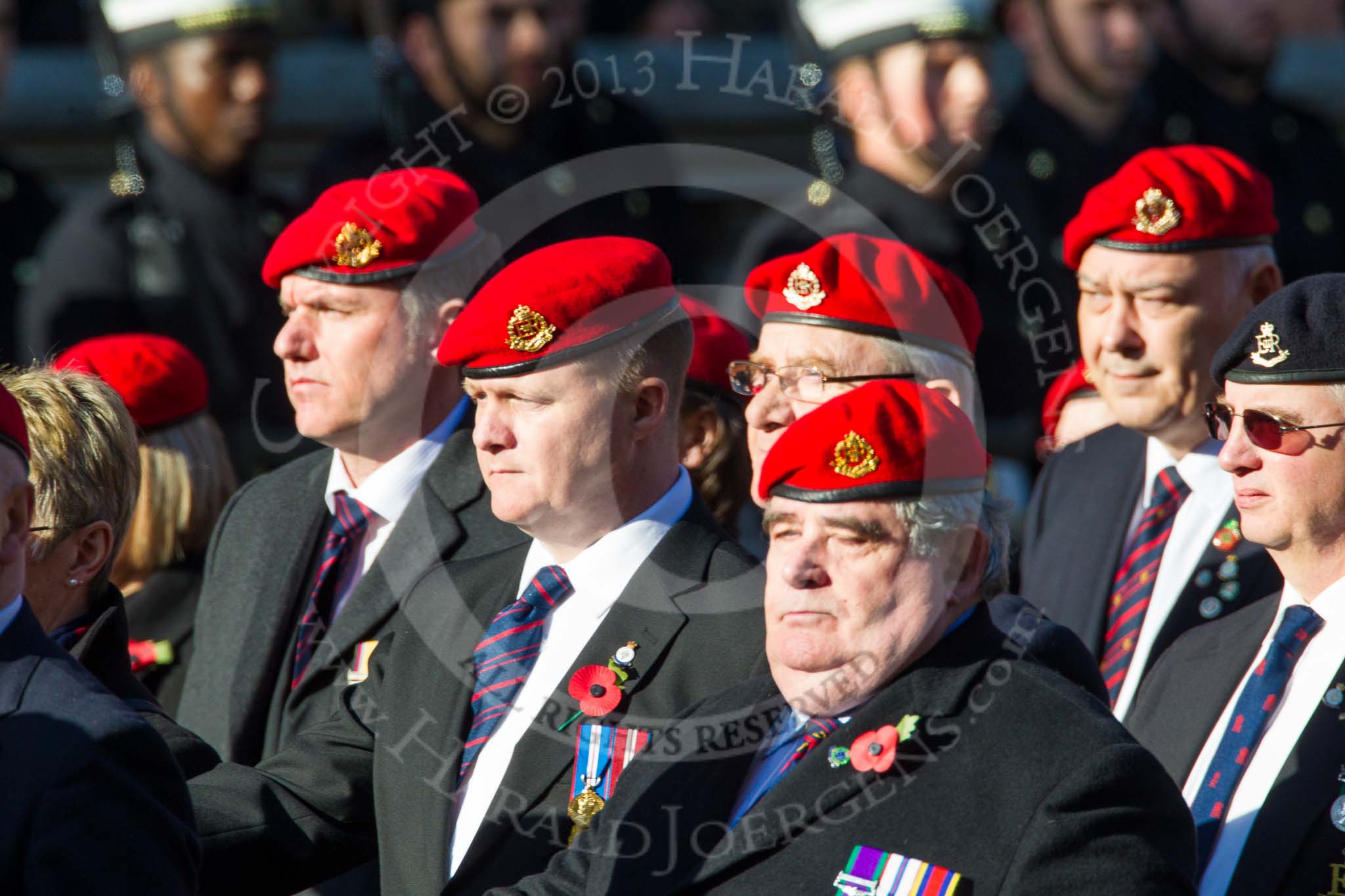 Remembrance Sunday at the Cenotaph in London 2014: Group B20 - Royal Military Police Association.
Press stand opposite the Foreign Office building, Whitehall, London SW1,
London,
Greater London,
United Kingdom,
on 09 November 2014 at 12:11, image #1747