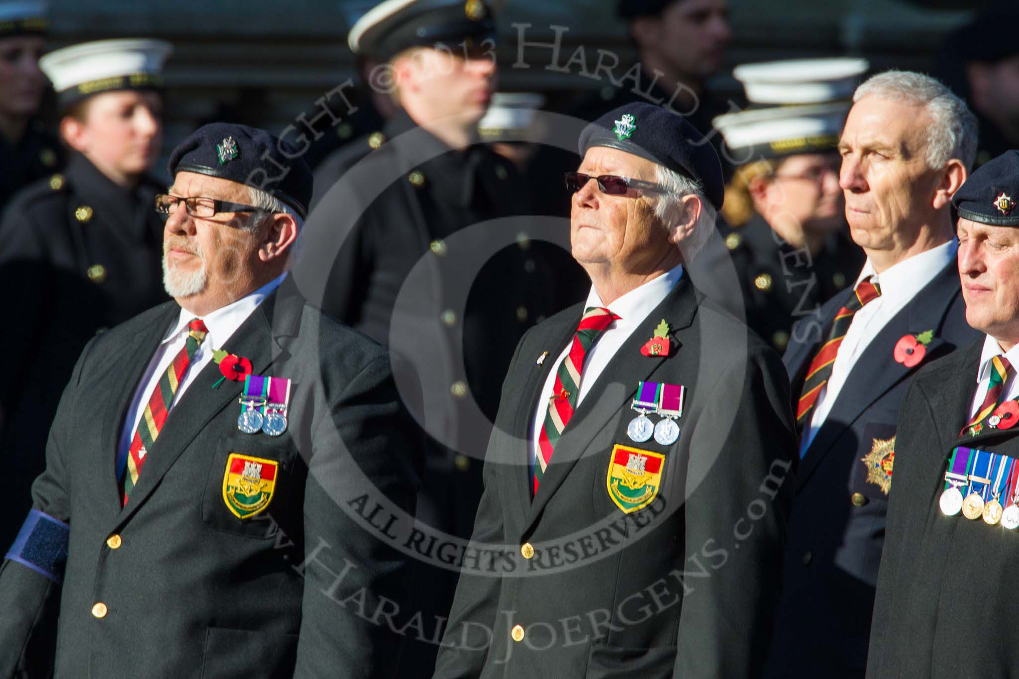 Remembrance Sunday at the Cenotaph in London 2014: Group B27 - Royal Dragoon Guards.
Press stand opposite the Foreign Office building, Whitehall, London SW1,
London,
Greater London,
United Kingdom,
on 09 November 2014 at 12:12, image #1812