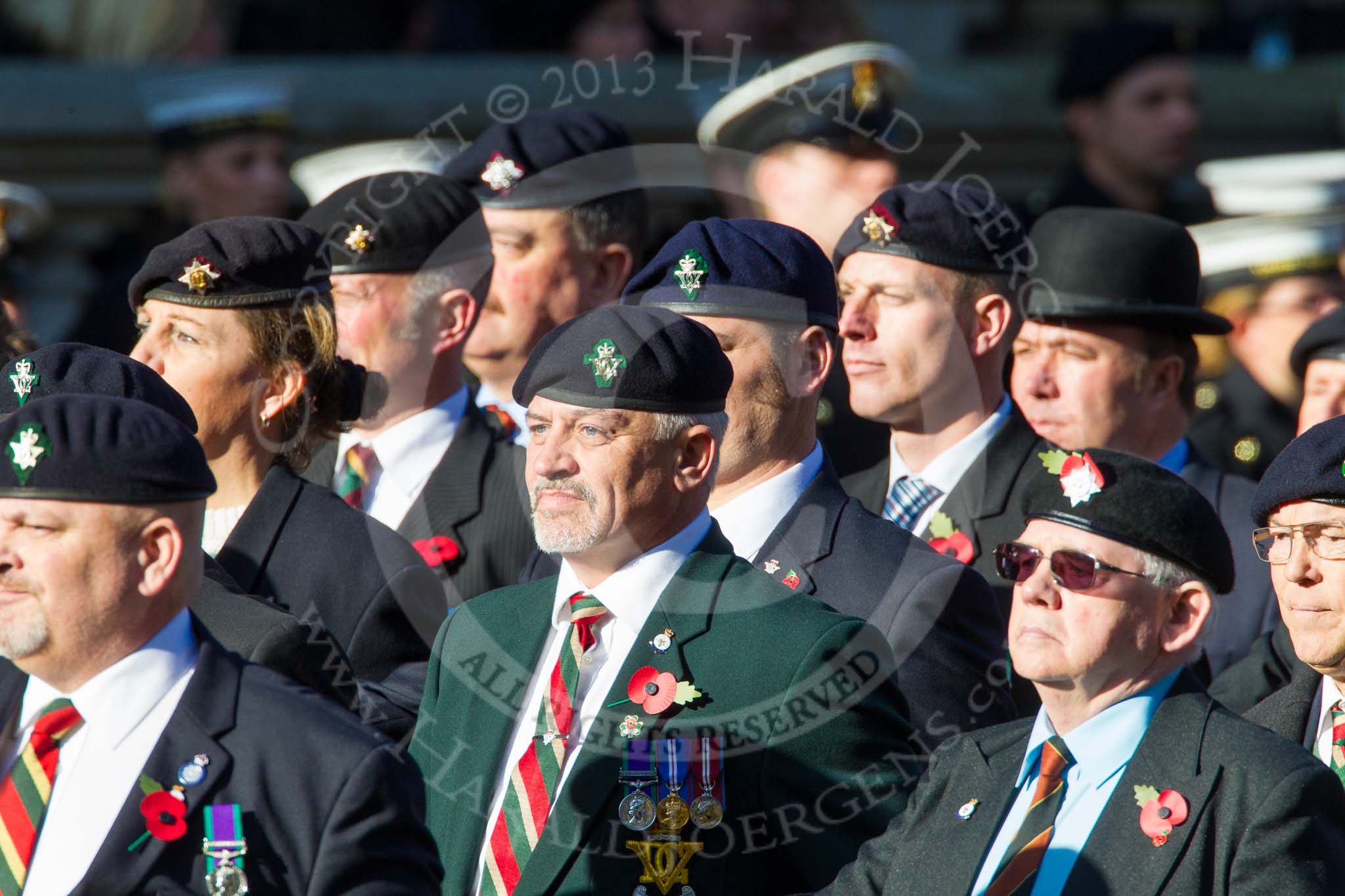 Remembrance Sunday at the Cenotaph in London 2014: Group B27 - Royal Dragoon Guards.
Press stand opposite the Foreign Office building, Whitehall, London SW1,
London,
Greater London,
United Kingdom,
on 09 November 2014 at 12:12, image #1819